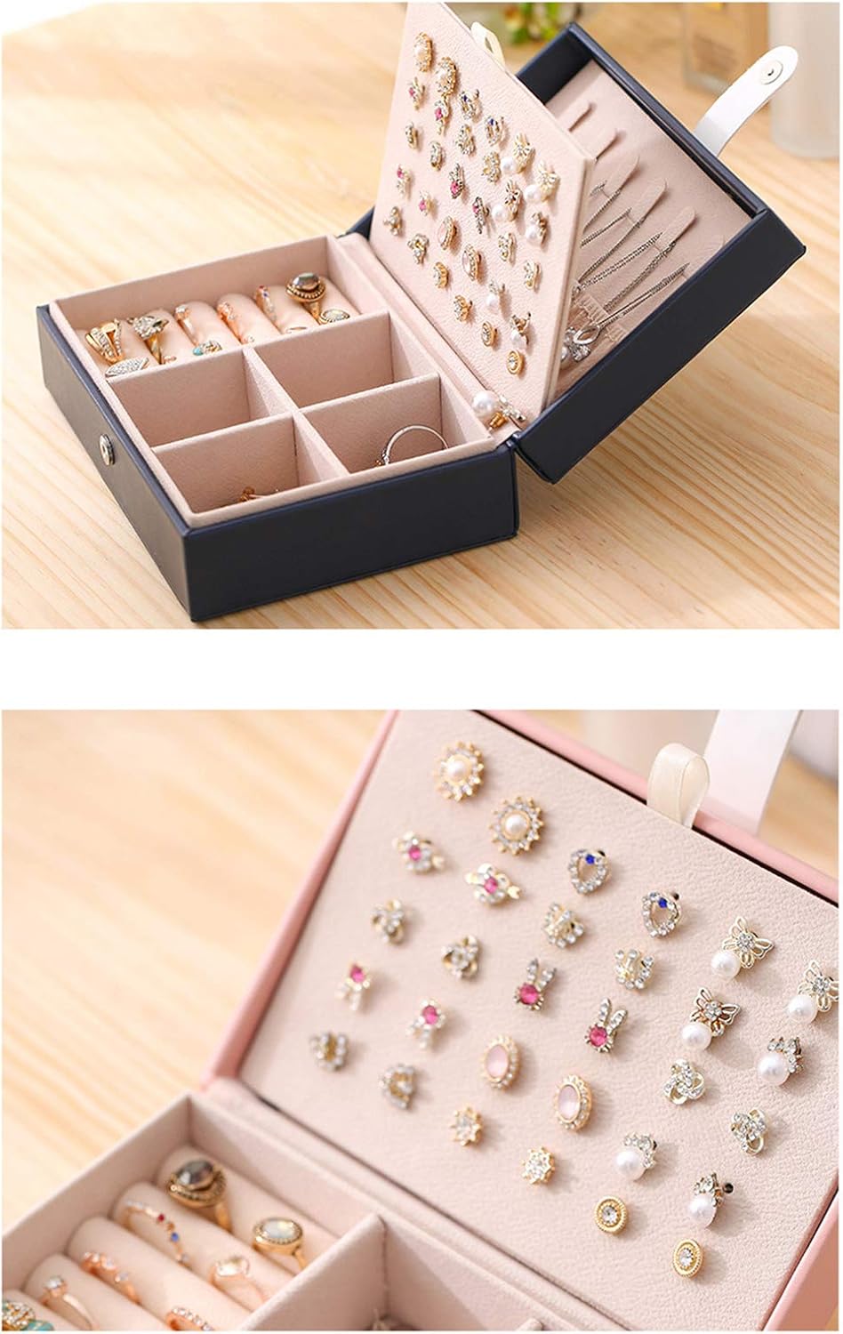 Stylish and Functional PU Leather Jewelry Storage Box for Organized Accessories