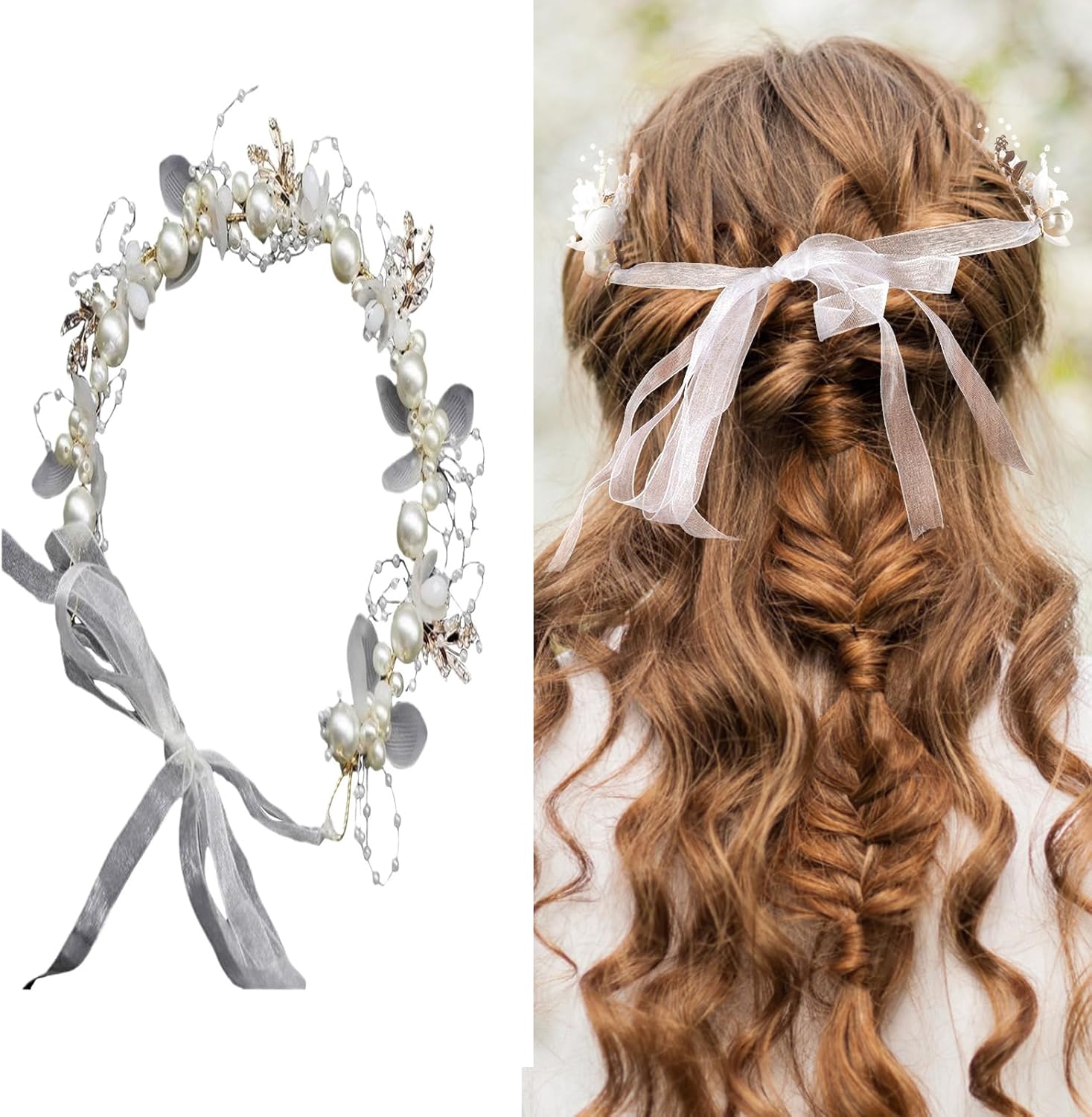 Flower Bridal Girl Bride Wedding Pearl Crown Headband Hair Headbands Tiara Vine Piece Accessories for Girls Accessories Shows (A39-1) Flower Bridal Girl Bride Wedding Pearl Crown Headband Hair Headbands Tiara Vine Piece Accessories for Girls Accessories Shows (A39-1)