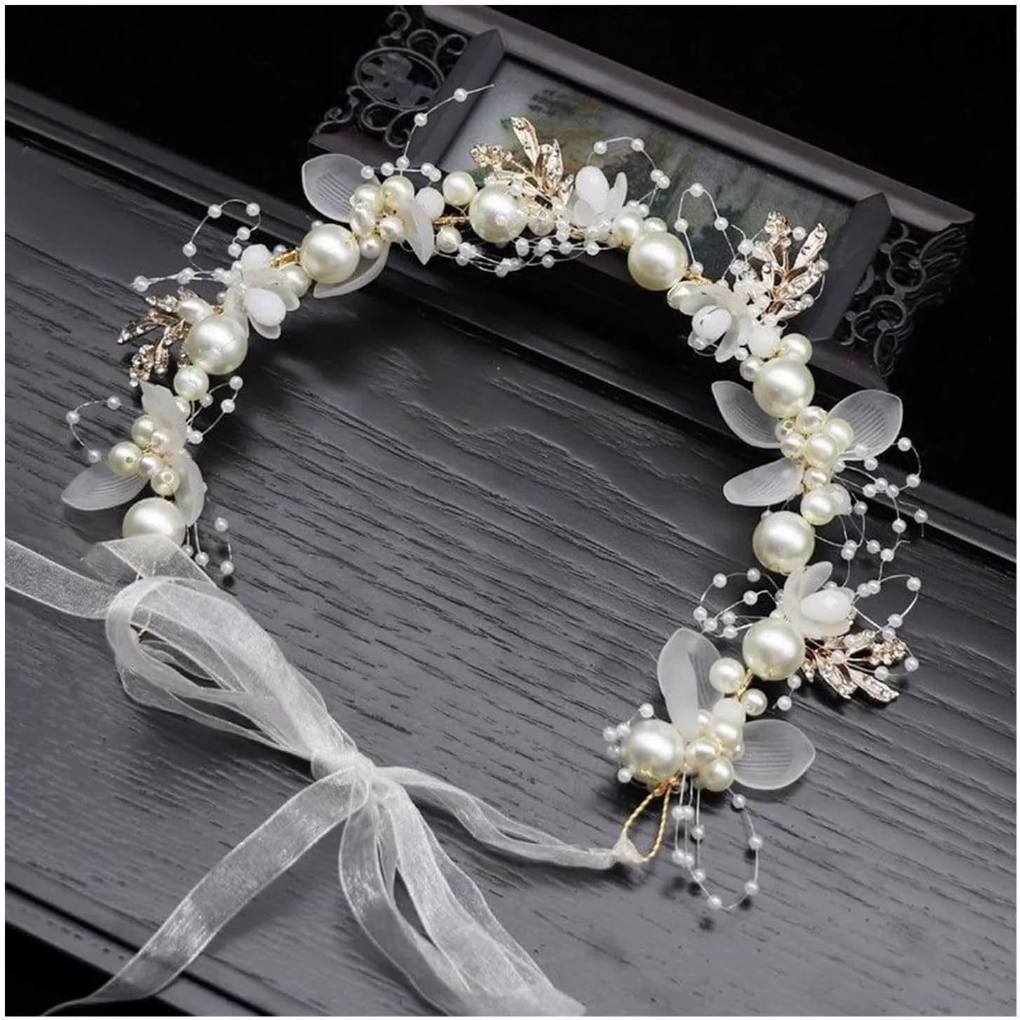 Flower Bridal Girl Bride Wedding Pearl Crown Headband Hair Headbands Tiara Vine Piece Accessories for Girls Accessories Shows (A39-1)