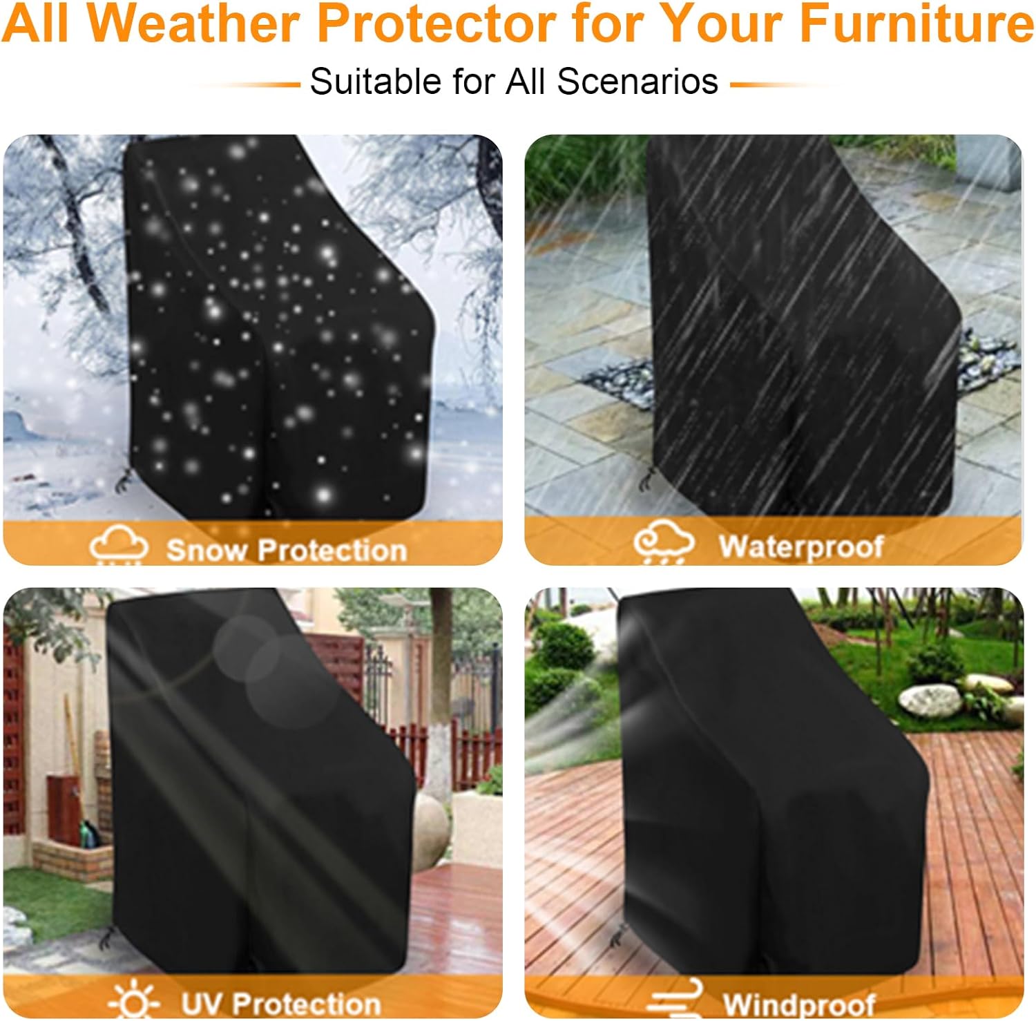 Waterproof Stacking Chair Covers for Outdoor Furniture