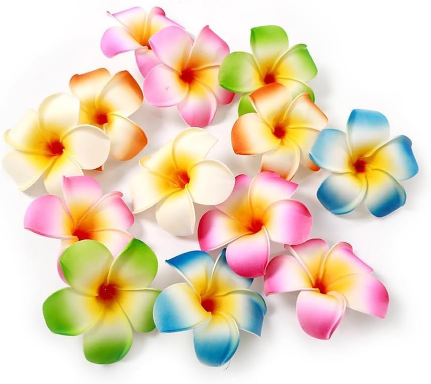 10Pcs Multicolor Hawaii Plumeria Flower Clips