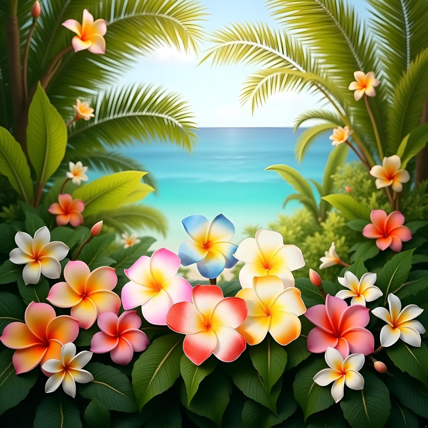 10Pcs Multicolor Hawaii Plumeria Flower Clips