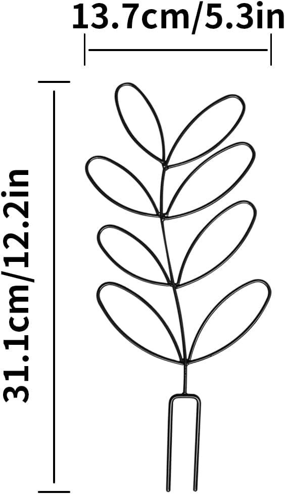 2Pack Indoor Plant Trellis Metal Wire Garden Trellis ,Small Climbing Leaf Shape Trellis for Garden Potted Plant Houseplant(Green)
