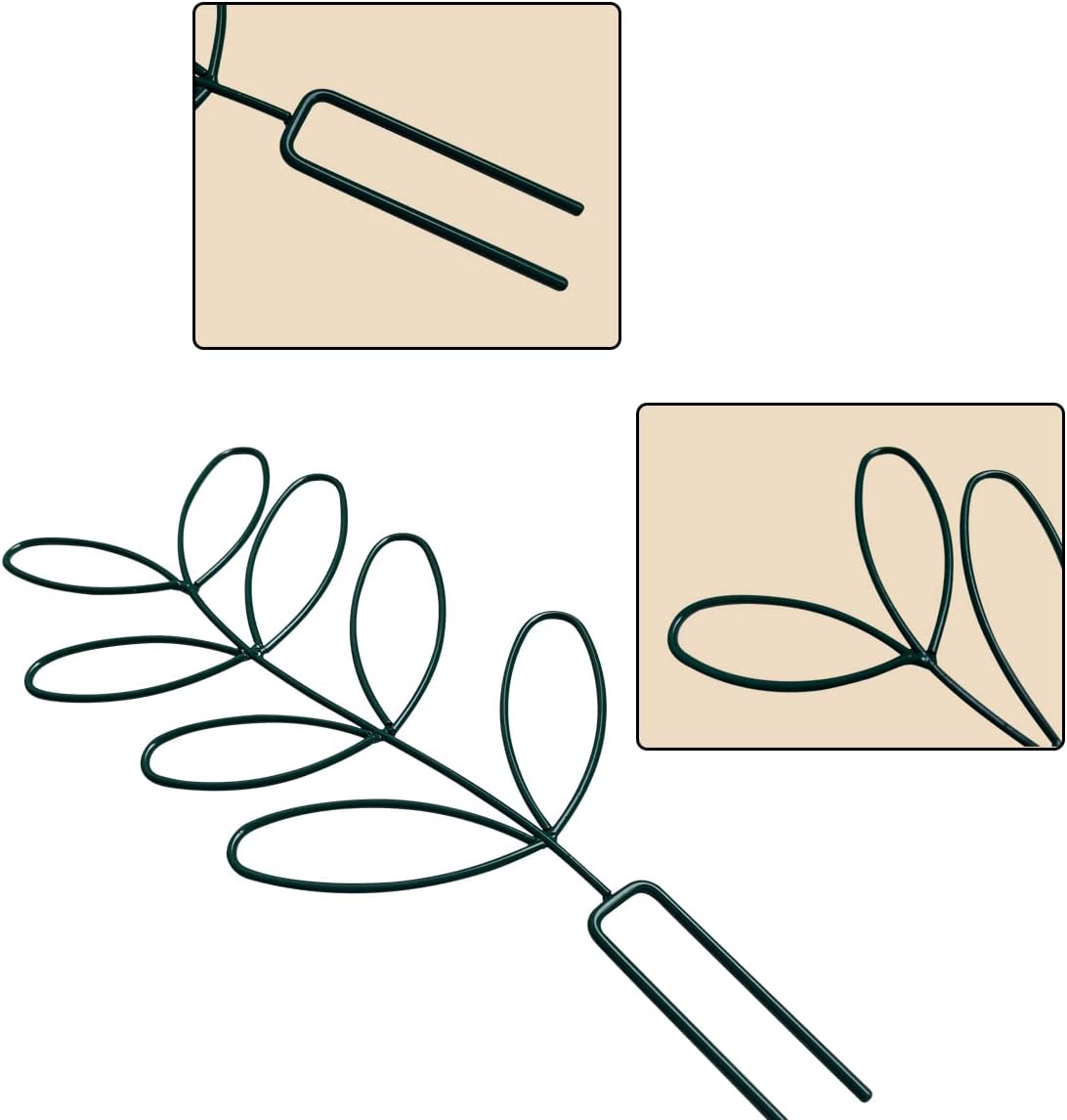 2Pack Indoor Plant Trellis Metal Wire Garden Trellis ,Small Climbing Leaf Shape Trellis for Garden Potted Plant Houseplant(Green)