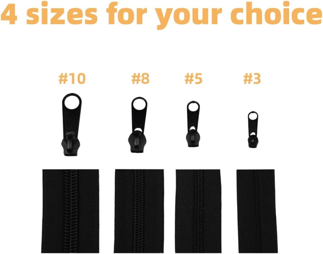 10 Yards 360 Inches Bulk Zippers