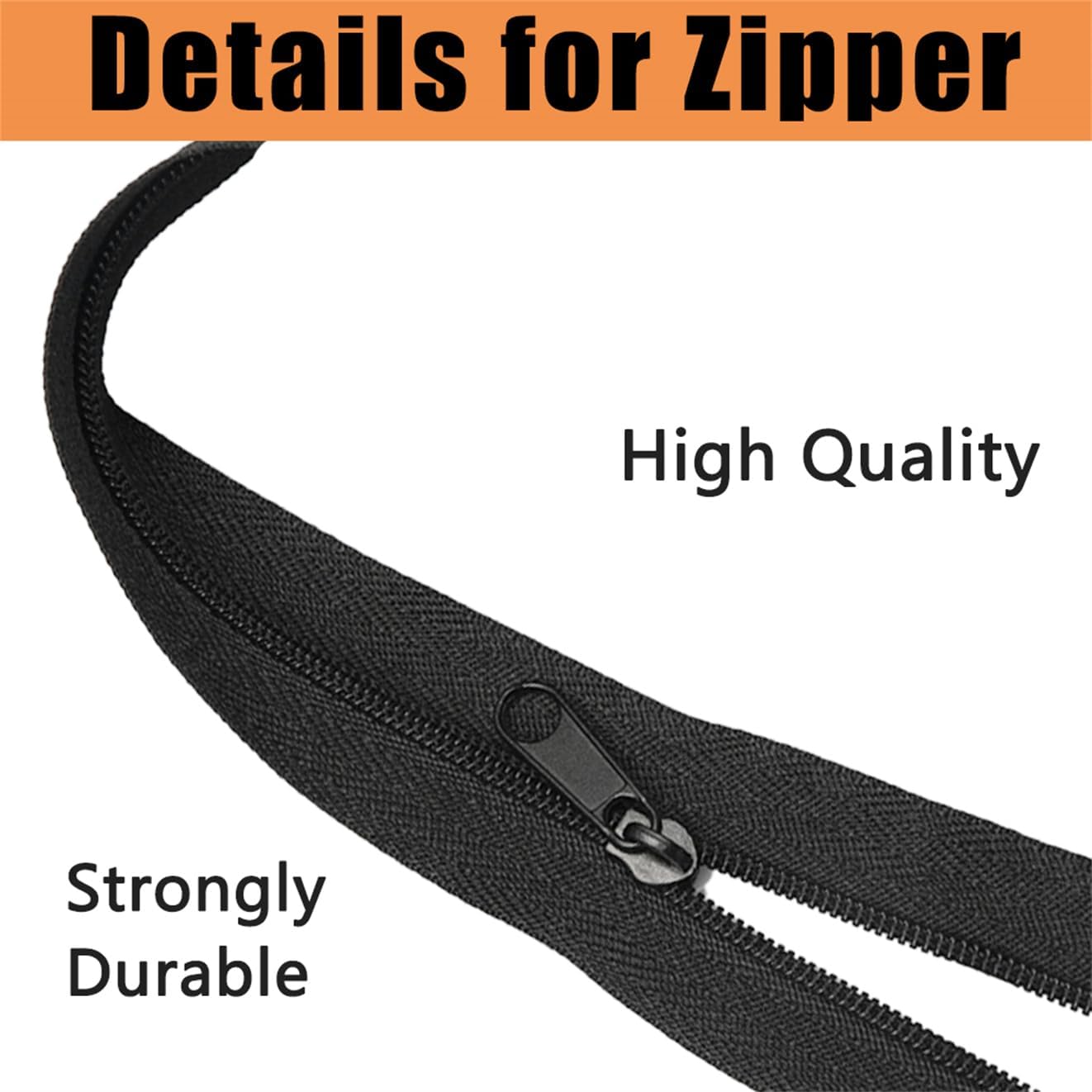 10 Yards 360 Inches Bulk Zippers