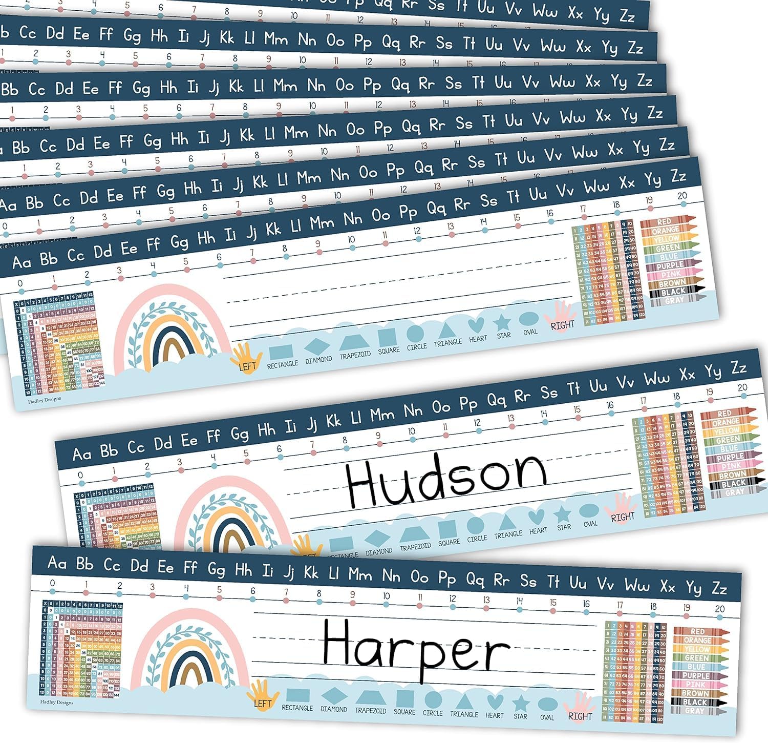 Student Desk Name Tags for Classroom- Waterproof Boho Desk Reference Nameplates- Traditional Manuscript Place Value Chart & More Math Classroom Essentials Student Desk Name Tags for Classroom- Waterproof Boho Desk Reference Nameplates- Traditional Manuscript Place Value Chart & More Math Classroom Essentials