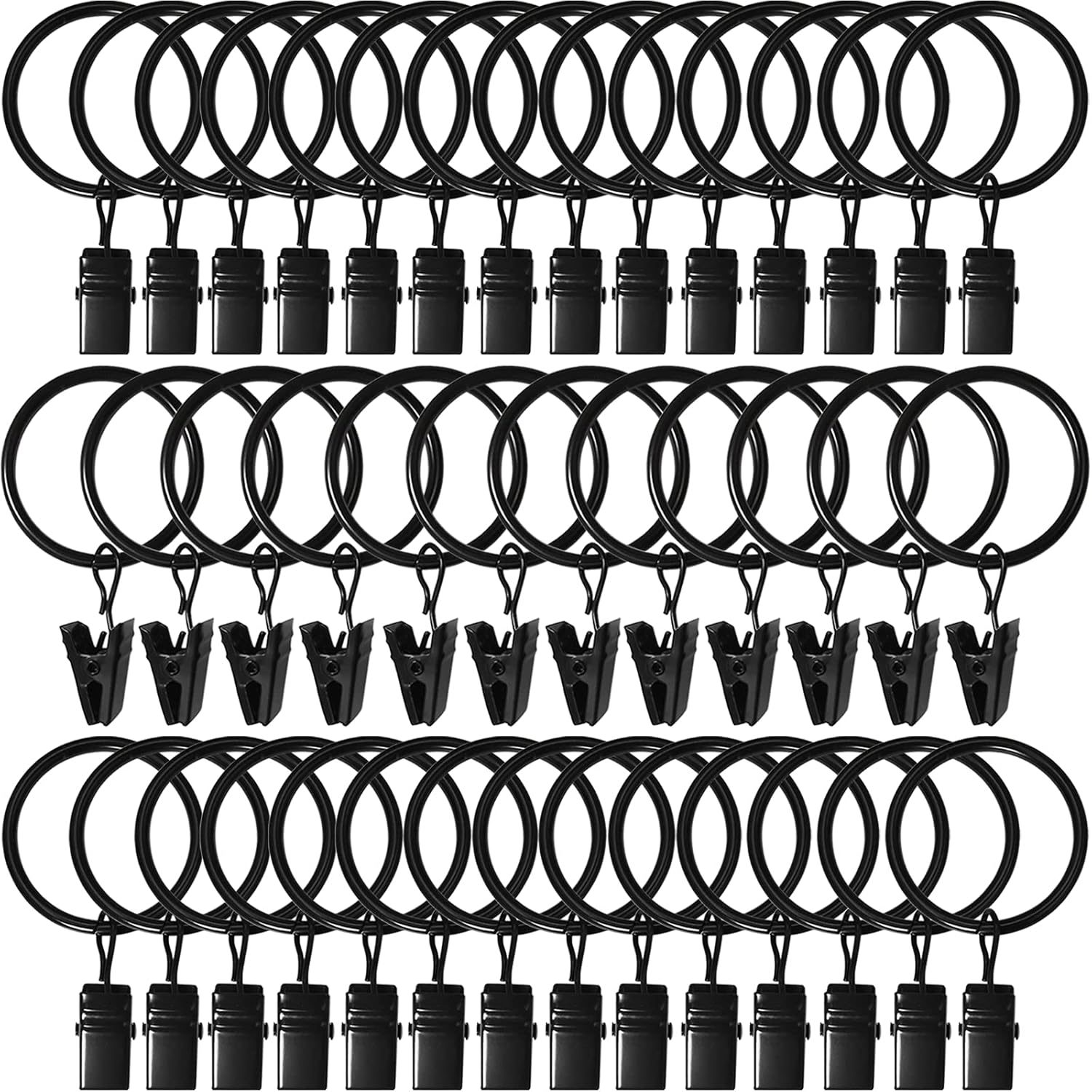 40 Pack Curtain Rings with Clips 40 Pack Curtain Rings with Clips
