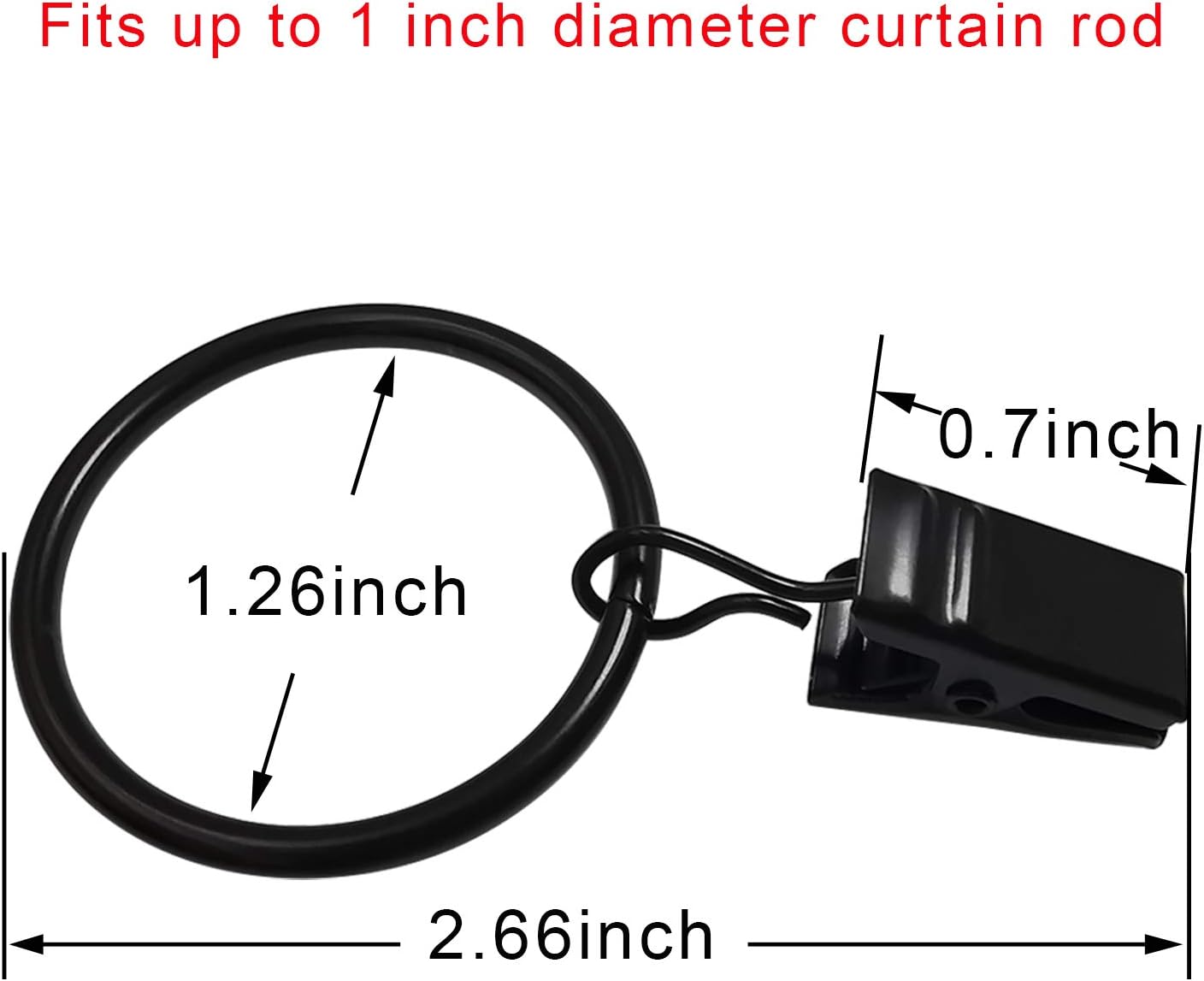 40 Pack Curtain Rings with Clips