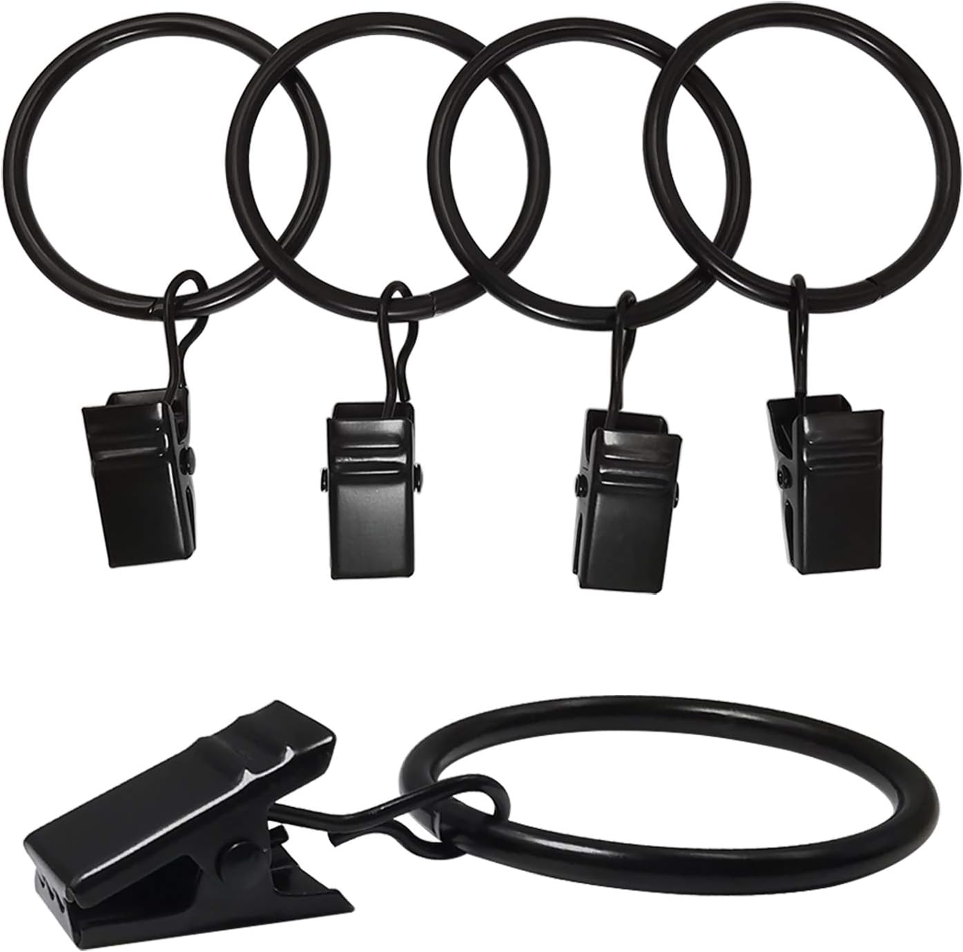 40 Pack Curtain Rings with Clips