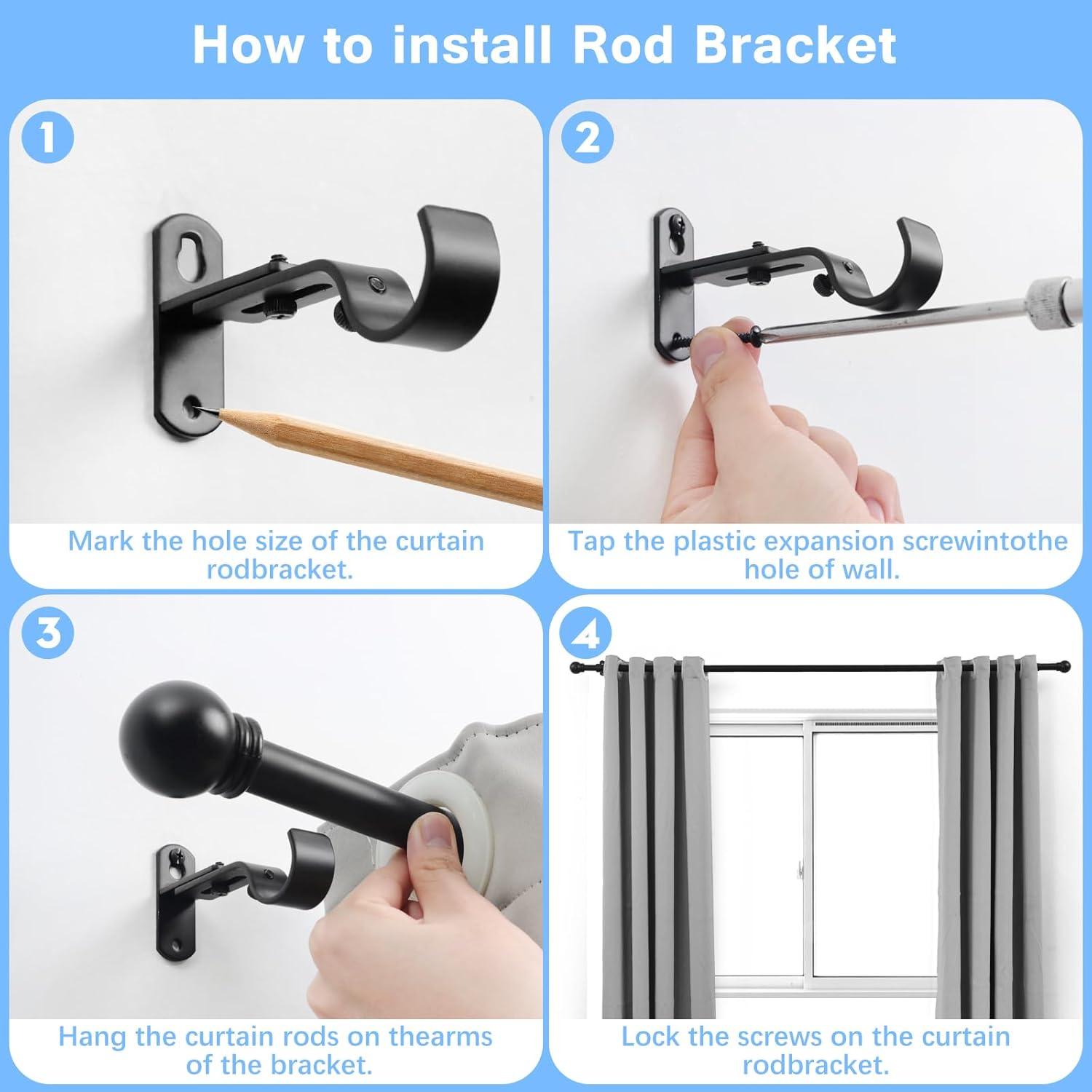 Curtain Rods for Windows 16 to 48 Inches