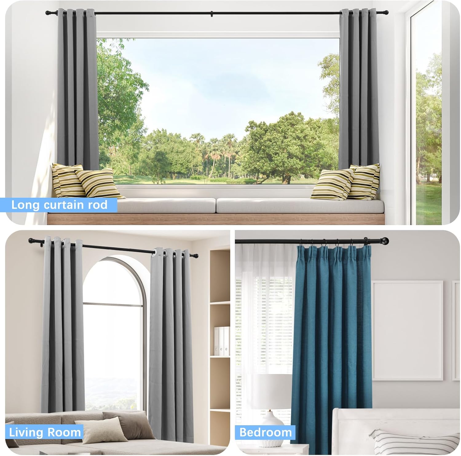 Curtain Rods for Windows 16 to 48 Inches