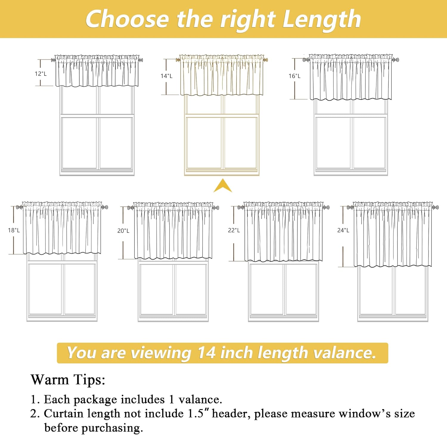Linen Valances for Windows 1 Pcs
