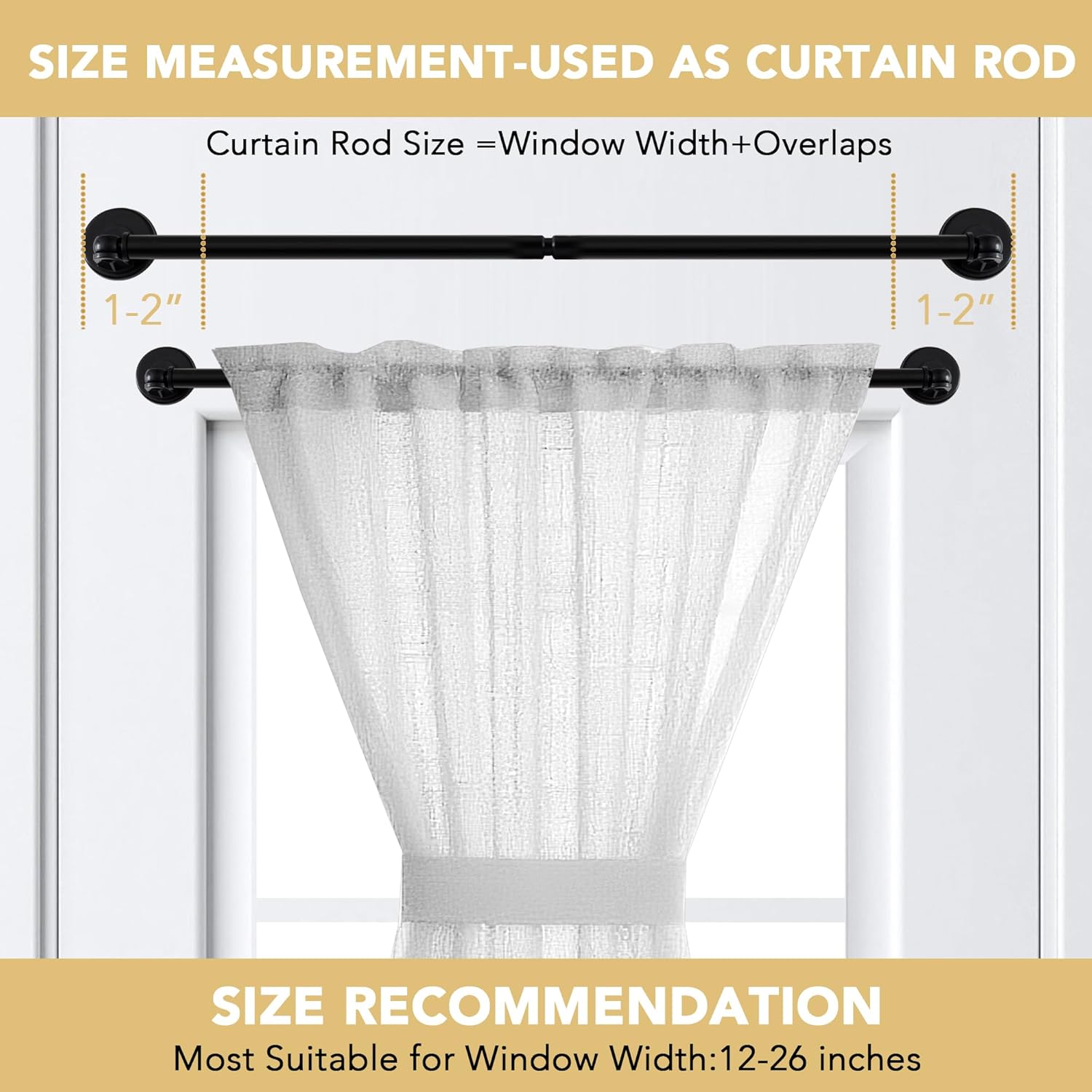 1 PACK Magnetic Curtain Rods for Metal Doors 16" to 28"