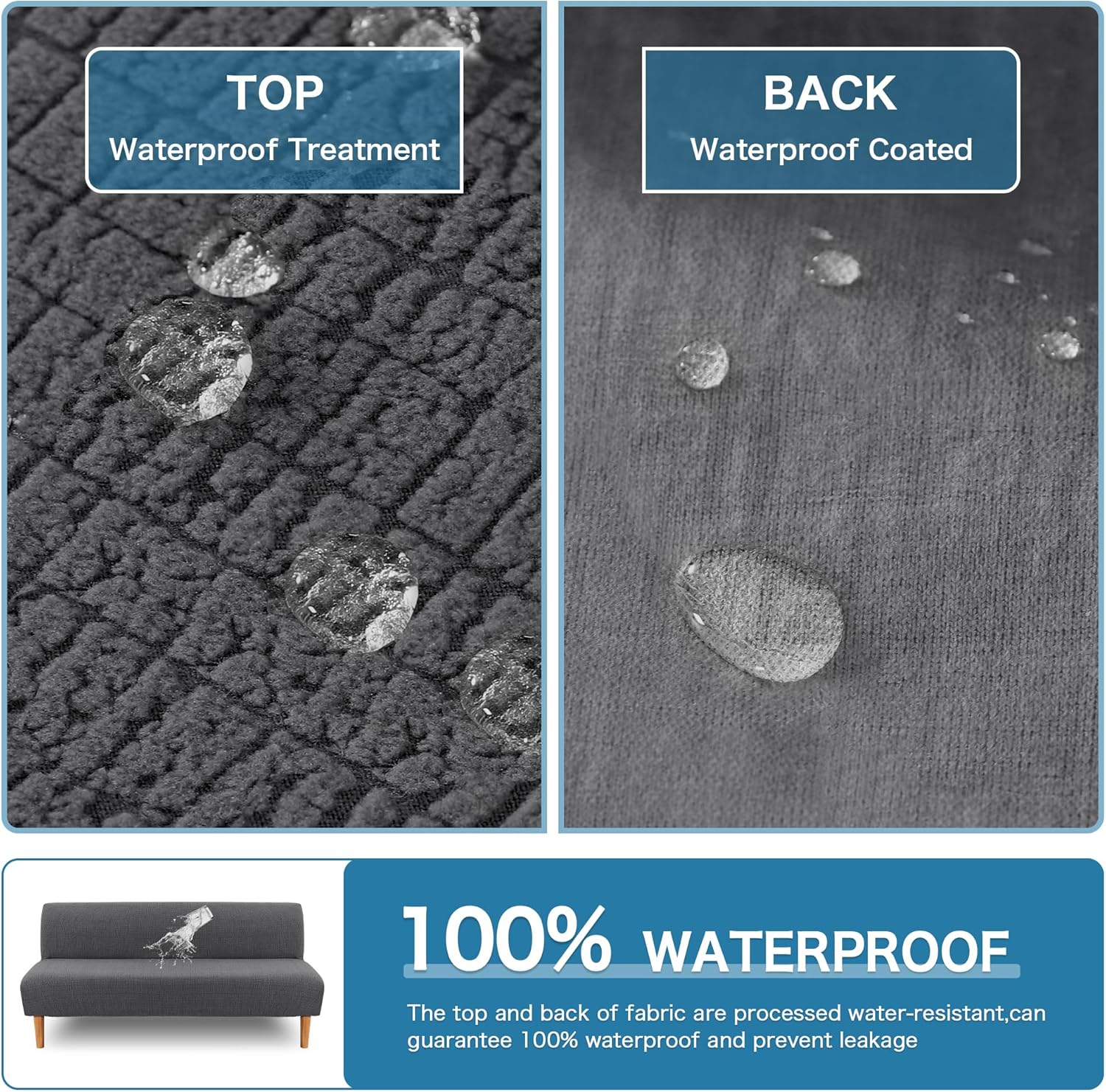 100% Waterproof Armless Futon Cover