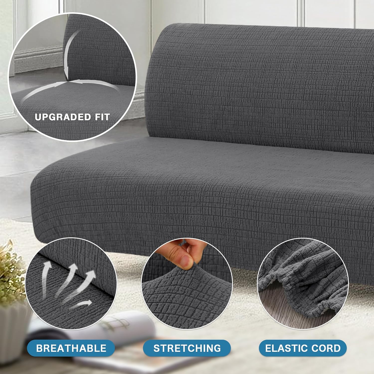 100% Waterproof Armless Futon Cover