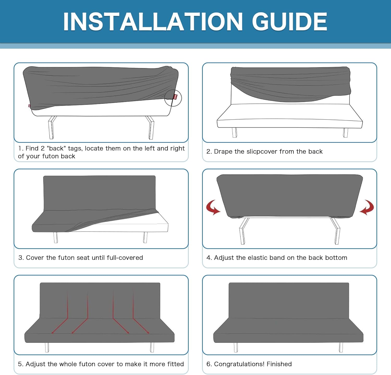 100% Waterproof Armless Futon Cover