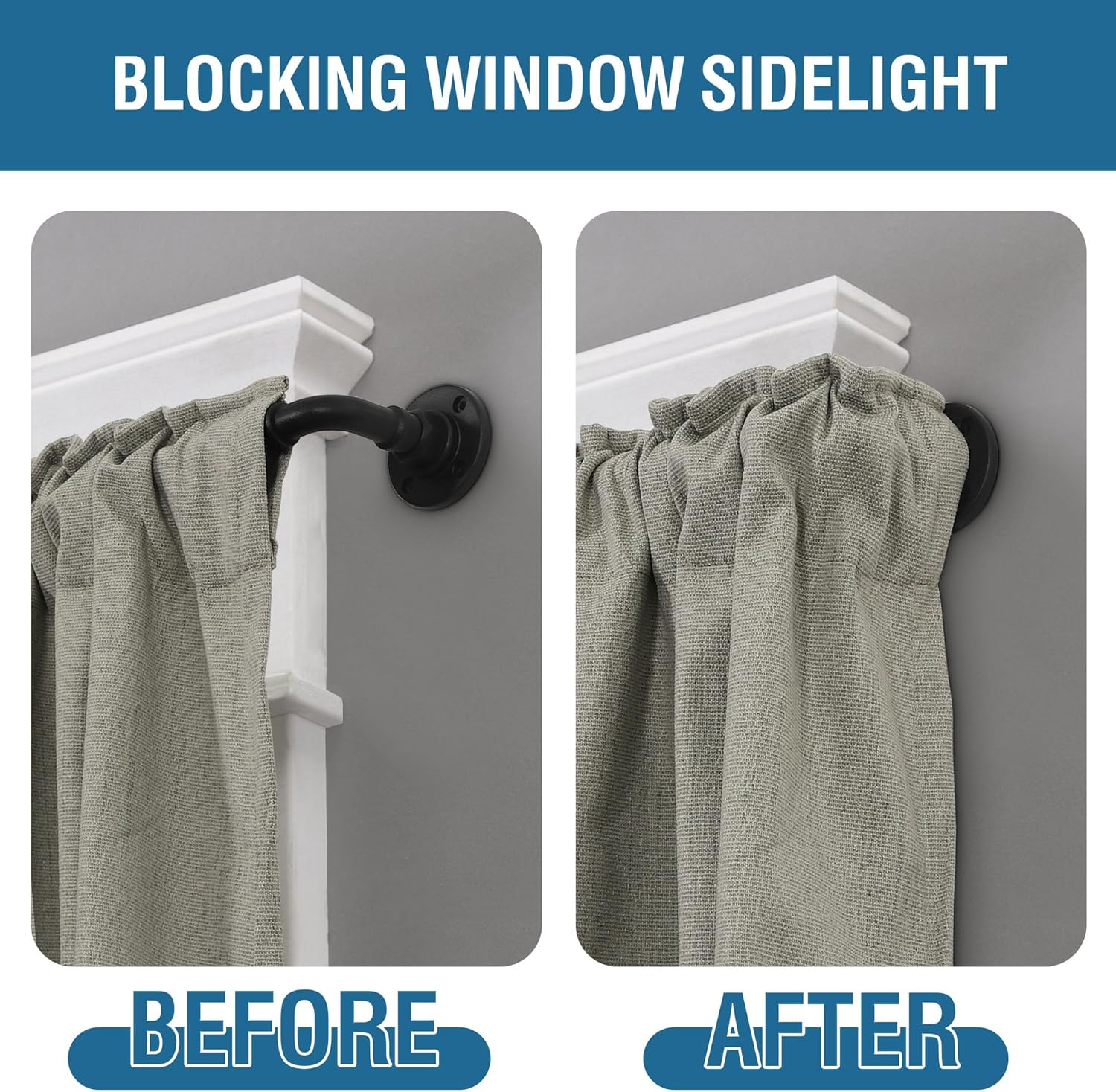 Wrap Around Curtain Rods for Windows 16.2 to 106.2 Inch