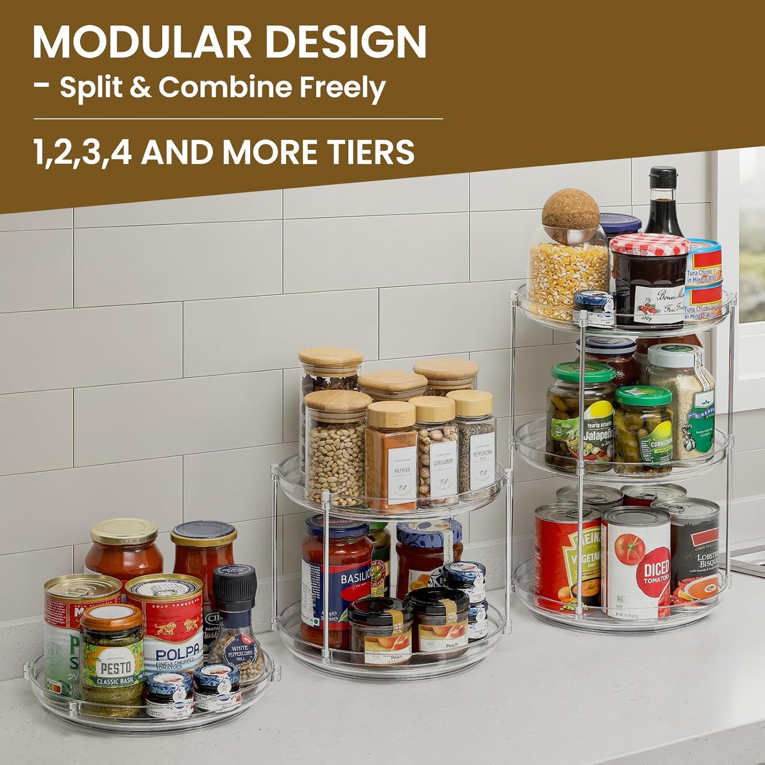 1 Pack 2 Tier Acrylic Clear Lazy Susan
