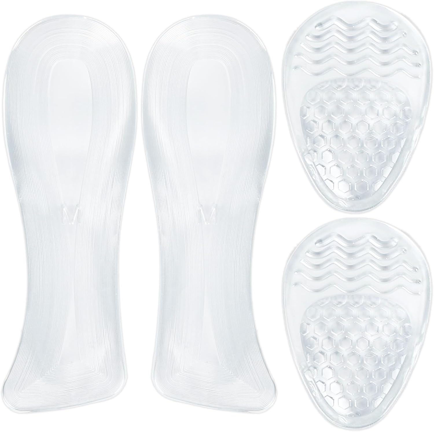 Weight Shifting Insoles for High Heels, Gel Soft Heel Inserts Self-Adhesive Anti-Slip Transparent Shoe Women -