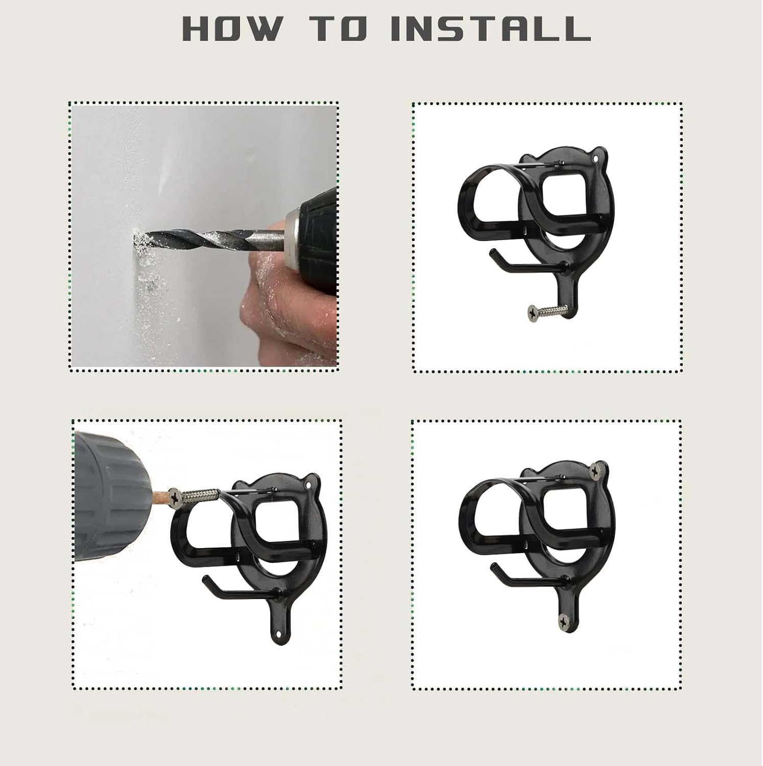 6 Counts Horse Bridle Rack Bracket Hooks Metal Halter Hanger with Tubes and Screws for Barn Supplies