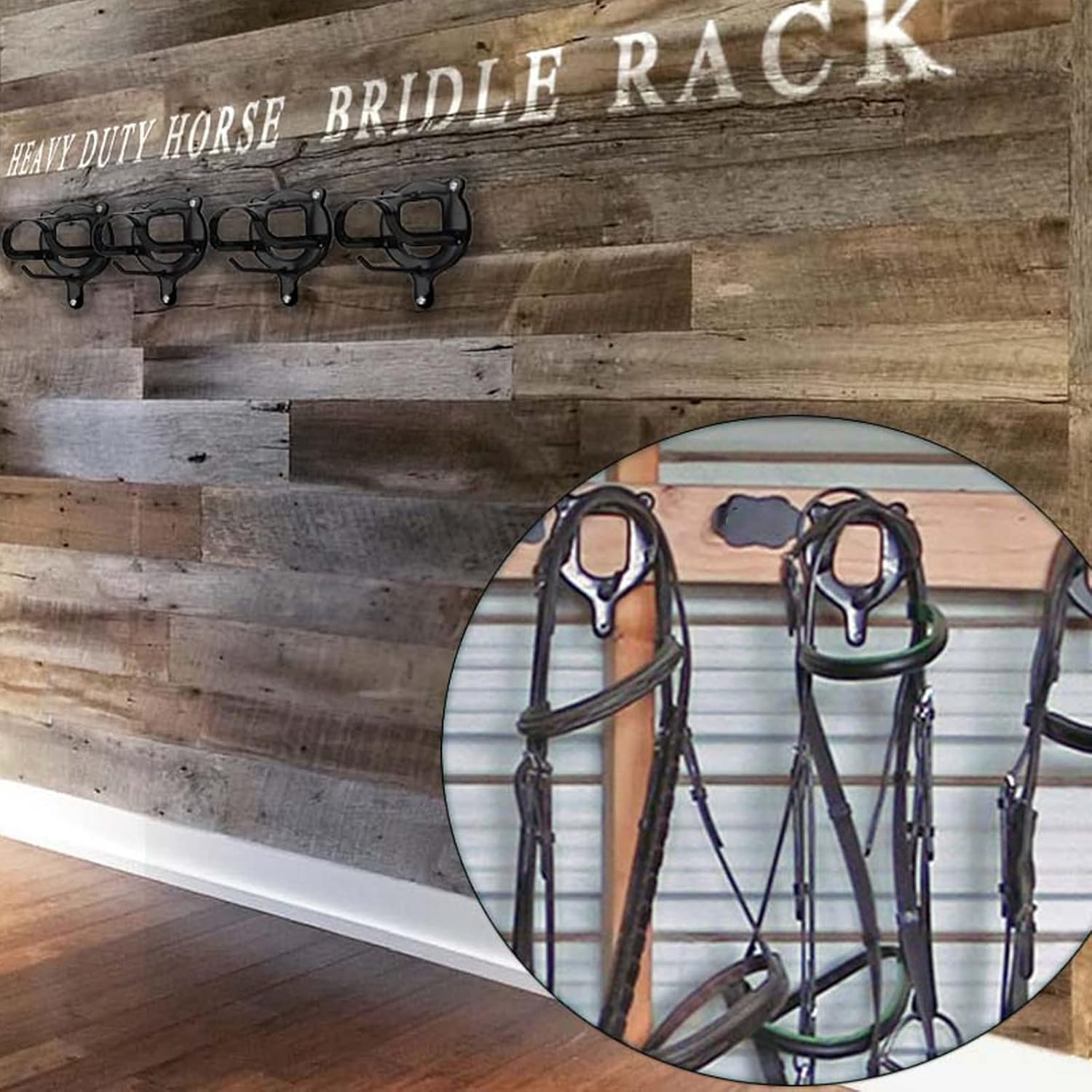 6 Counts Horse Bridle Rack Bracket Hooks Metal Halter Hanger with Tubes and Screws for Barn Supplies