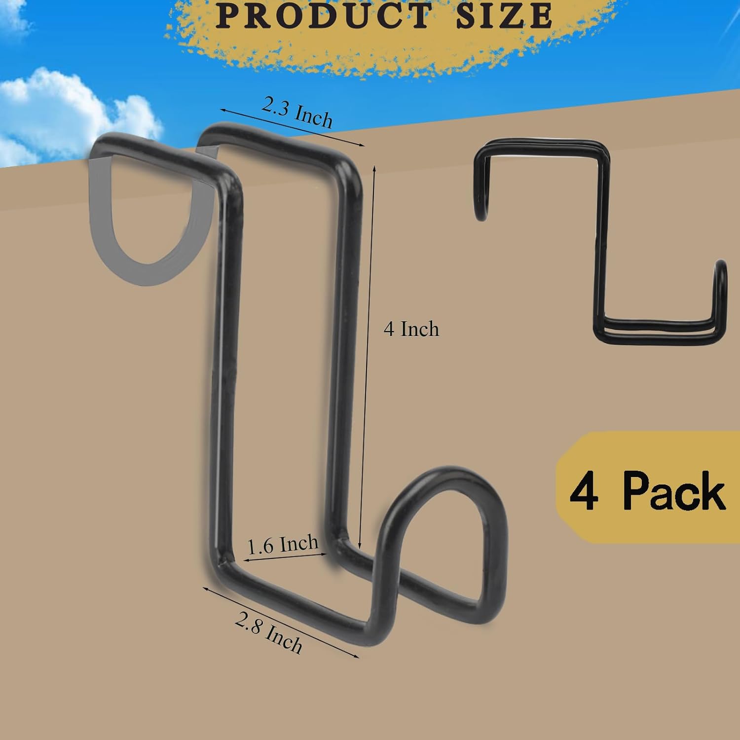 4PCS 4 Inch Tack Hook Heavy Duty Metal Bridle Hooks Water Bucket Hanger for Hanging Horse Bridles