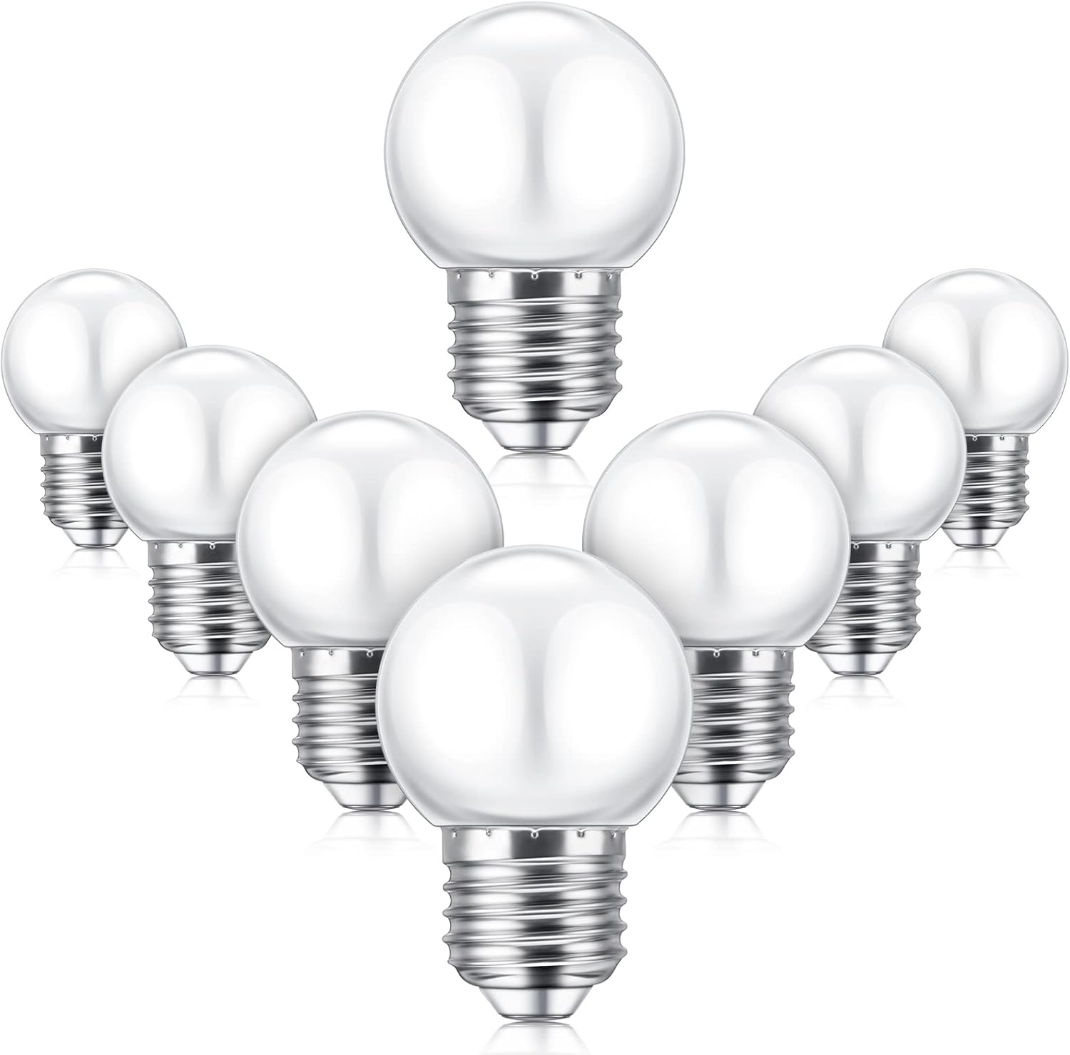 LED Night Light Bulb 1 Watt Low Wattage Bulbs 7.5 Equivalent 4511220 Lighting S11 White Lightbulb Small Globe with E26 Medium Base G45 2700k Not Dimmable for Outdoor Christmas LED Night Light Bulb 1 Watt Low Wattage Bulbs 7.5 Equivalent 4511220 Lighting S11 White Lightbulb Small Globe with E26 Medium Base G45 2700k Not Dimmable for Outdoor Christmas