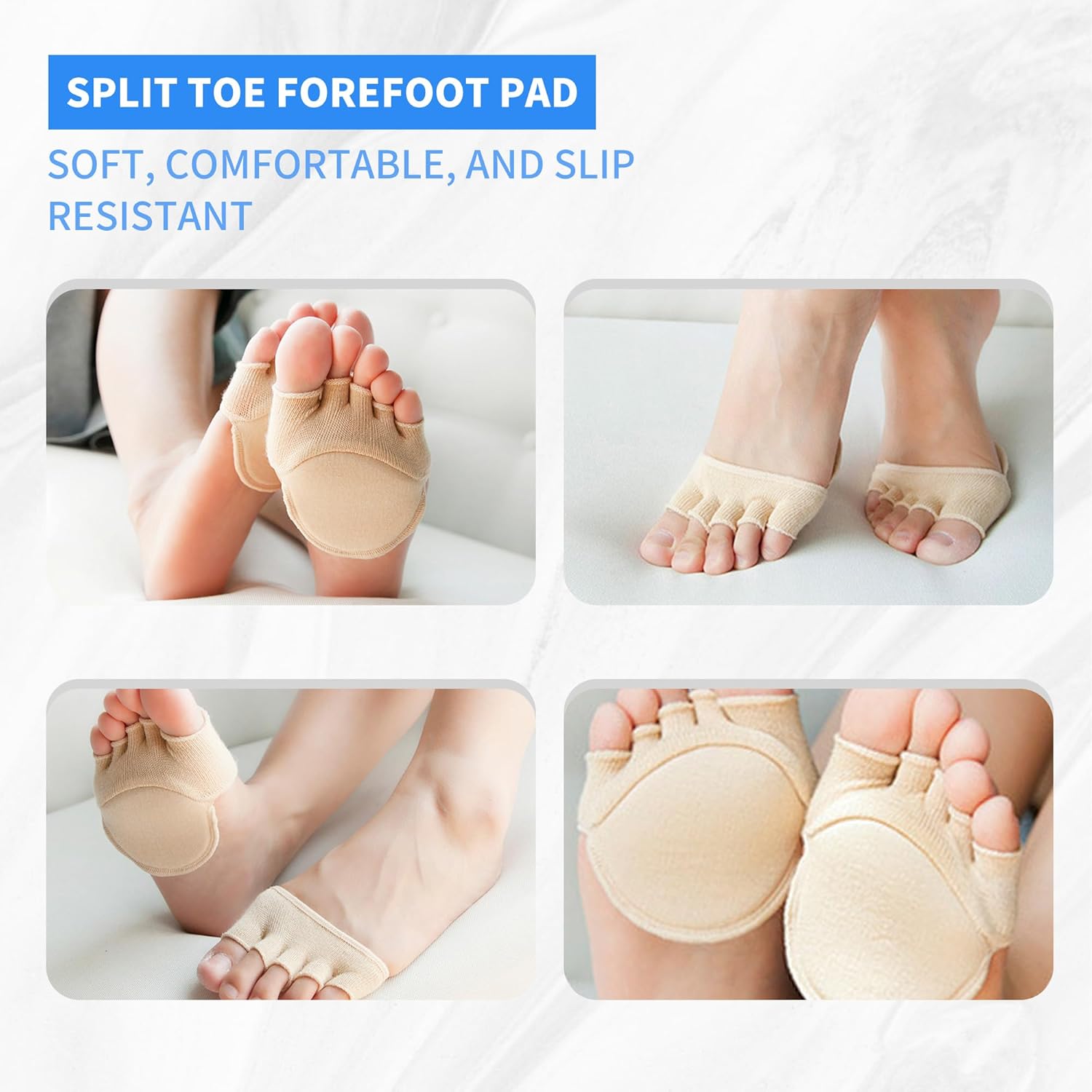 2Pairs Toe Topper Half Socks - Ball of Foot Cushions