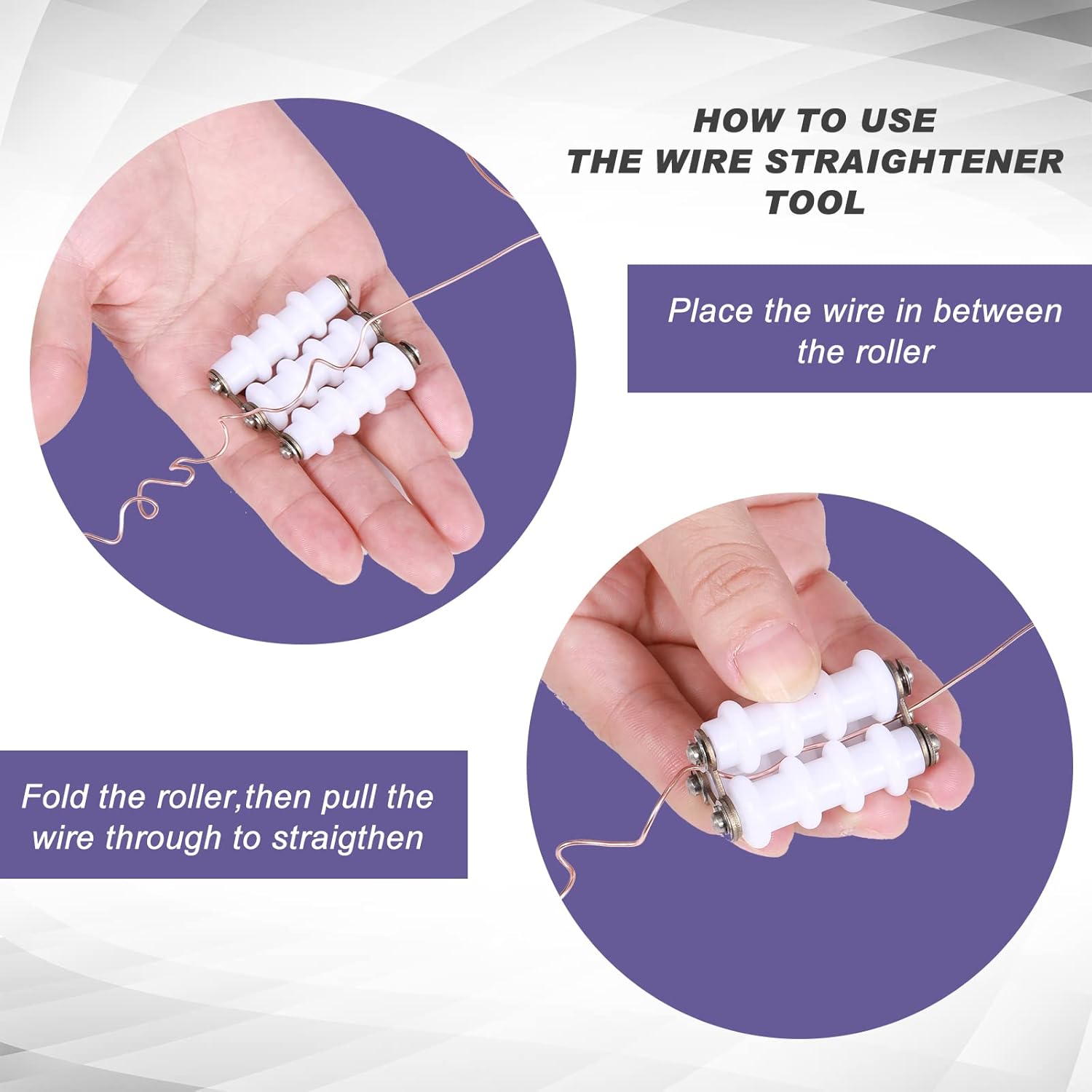2 Pieces Jewelry Wire Straightener Tools Nylon Floral Wrapping for Making DIY Crafts Aluminum Craft Line Straightening