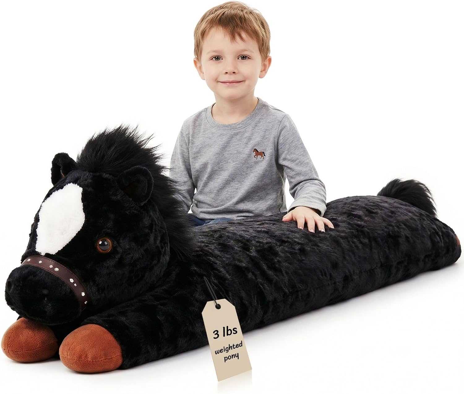 47 Inches Giant Horse Stuffed Animal Weighted Oversized Black Plush Toys Soft Hugging Pillow Bedroom Decor Backrest for Accent Chairs Birthday Gift Kids Boys Girls Adults 47 Inches Giant Horse Stuffed Animal Weighted Oversized Black Plush Toys Soft Hugging Pillow Bedroom Decor Backrest for Accent Chairs Birthday Gift Kids Boys Girls Adults