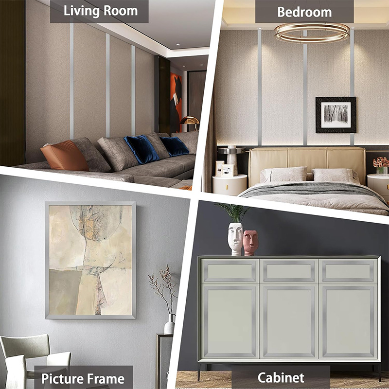 Decorative strip - 20mm*5m - Wall decoration - Decorative frame - Self-adhesive - Stainless steel mirror finish - Metal strip decoration - Suitable for walls