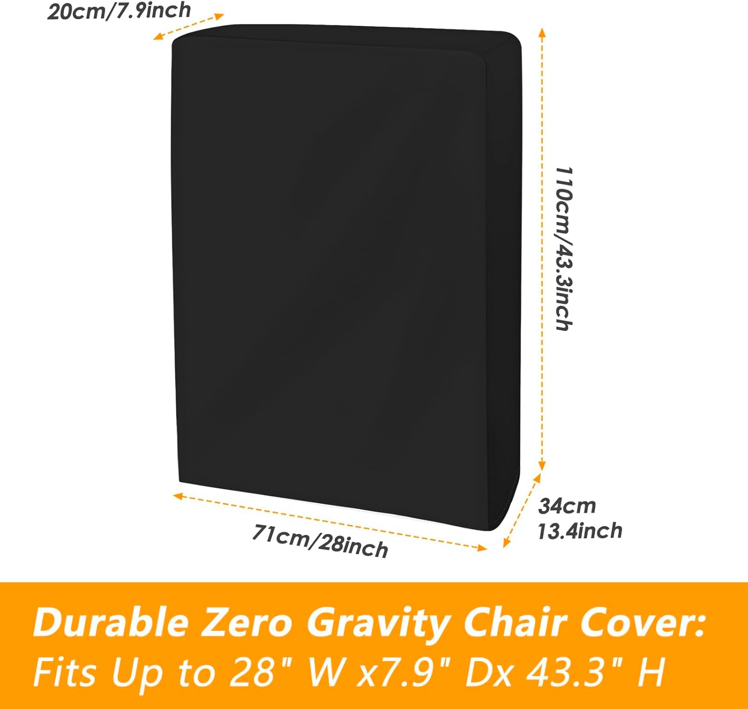 Garden chair covers - 2 pieces waterproof- windproof- UV resistant- hydrophobic Oxford material for terrace sun loungers- including storage bag (110 x 71 cm) - Black