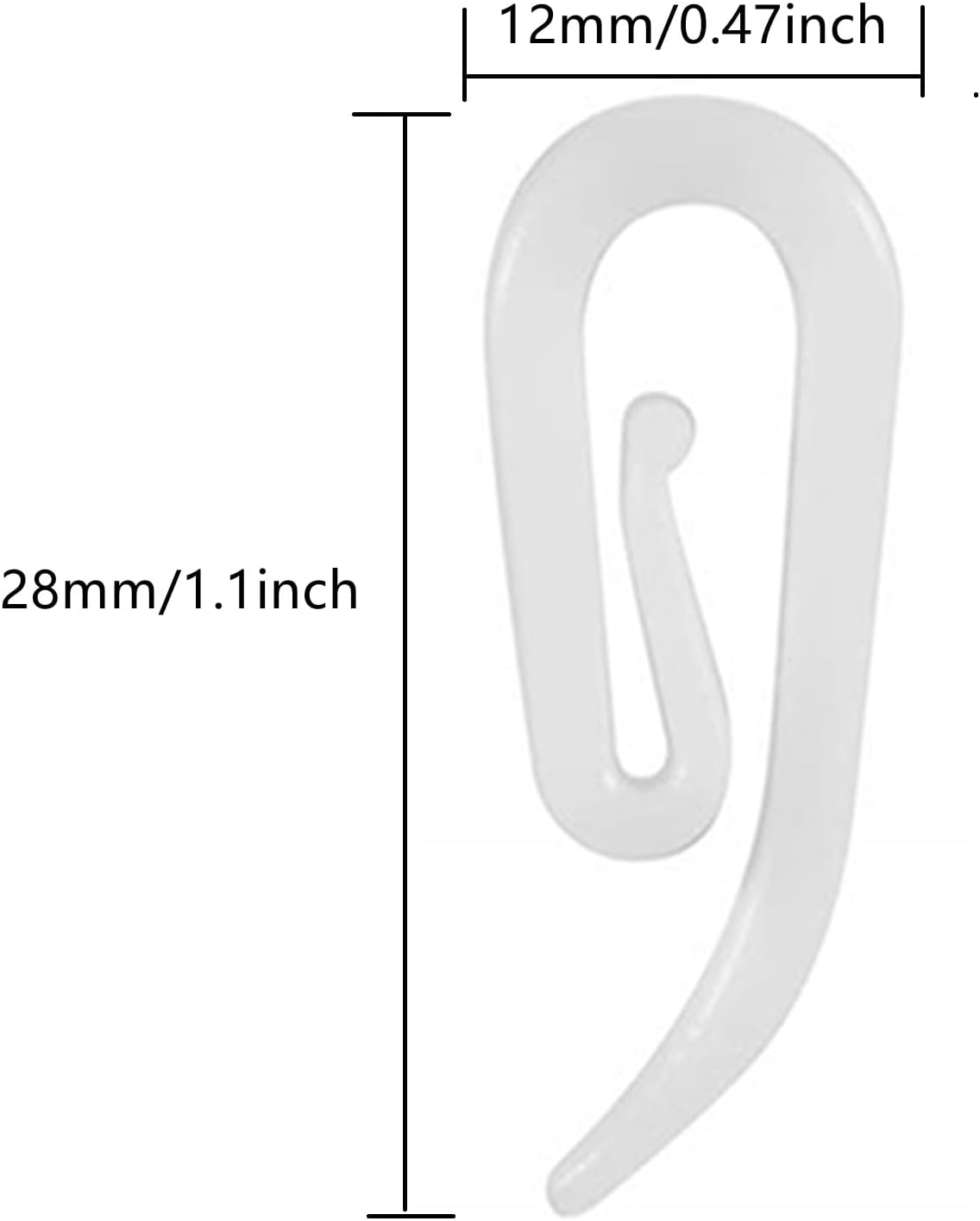 White plastic hooks for windows and door curtains - curtain hooks - suitable for windows
