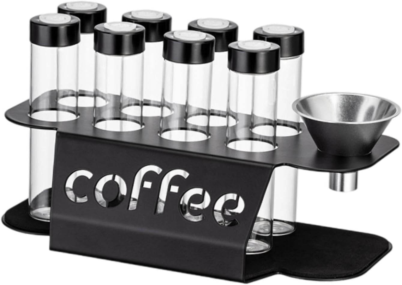 Coffee Bean Storage Containers - 8-pack Glass Jars for Storing Coffee Beans - Transparent Storage Containers