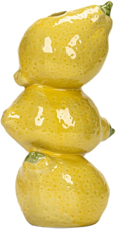 Citroenkeramiek vase - Unique fruit-shaped vase - 3D lemon design - Creative fruit and flower arrangement - Suitable for home and kitchen decor - Yellow Citroenkeramiek vase - Unique fruit-shaped vase - 3D lemon design - Creative fruit and flower arrangement - Suitable for home and kitchen decor - Yellow