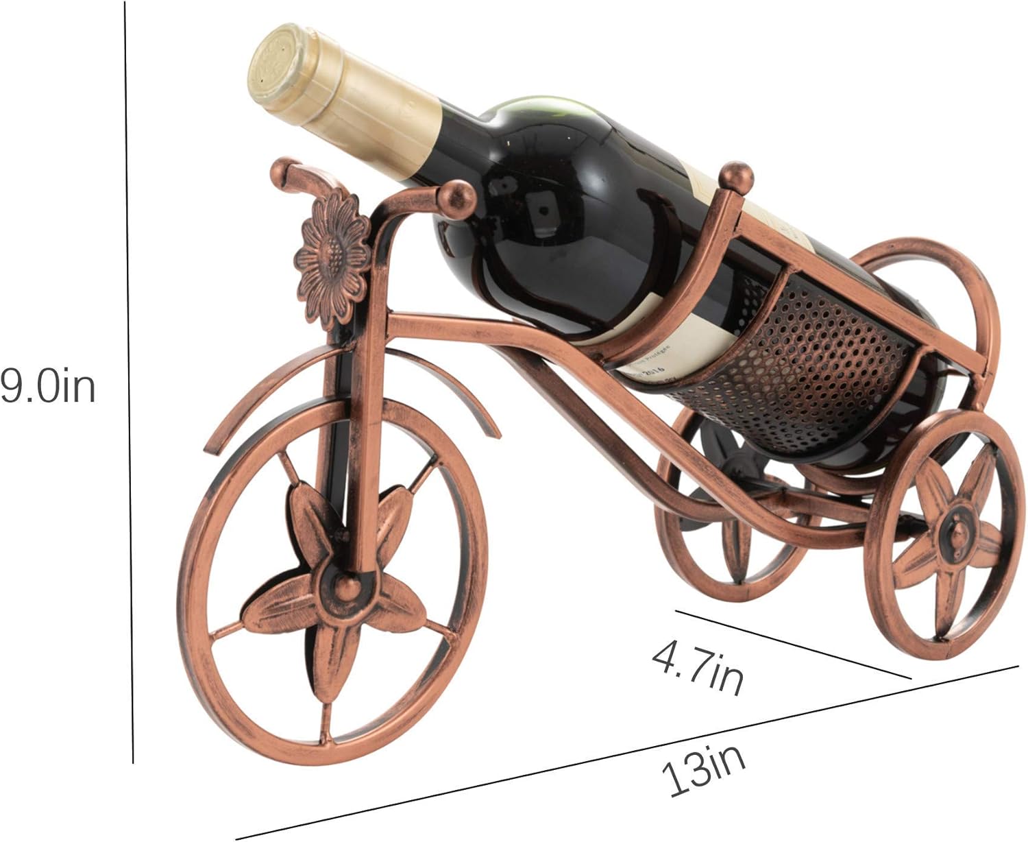 Desk wine rack - Bicycle-shaped wine rack for one bottle - Freestanding table wine rack and bottle holder - Wine gifts