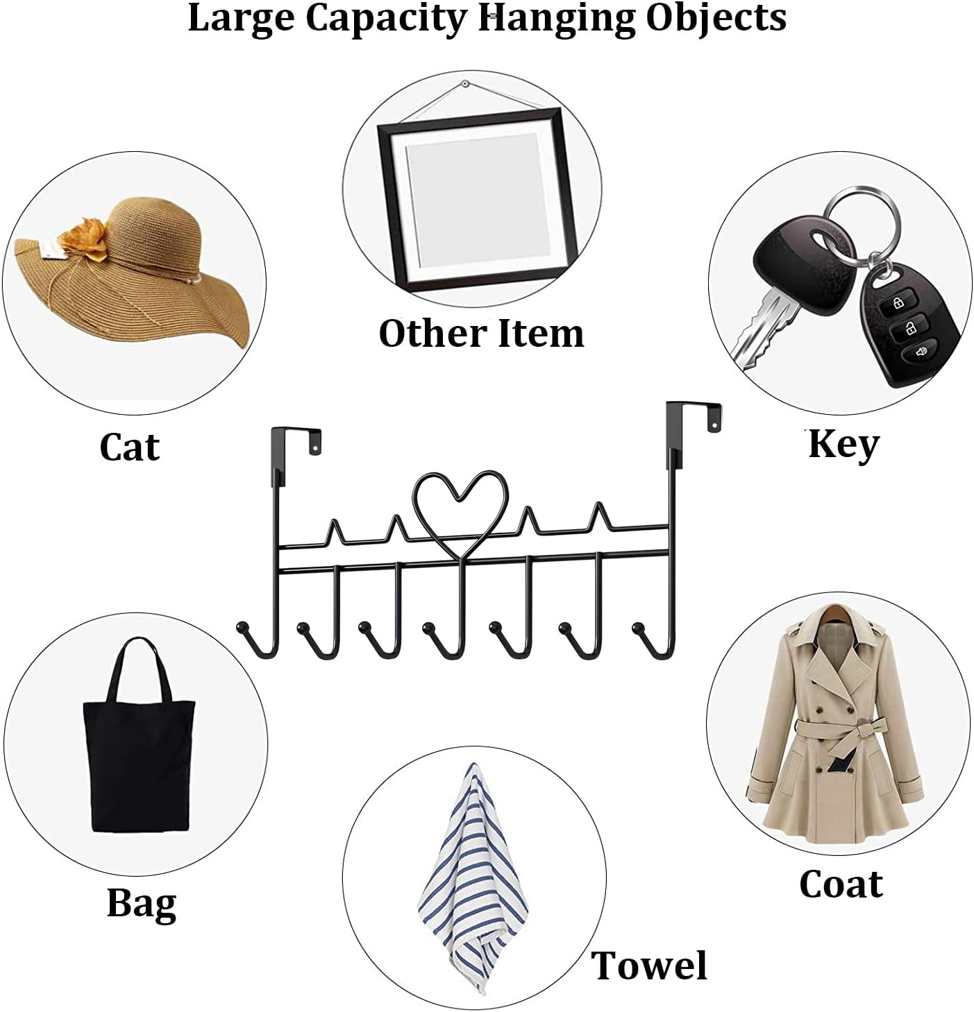 Overdoor Hooks - No-Drill Clothes and Hat Hangers - Door Hooks - Can hang jackets