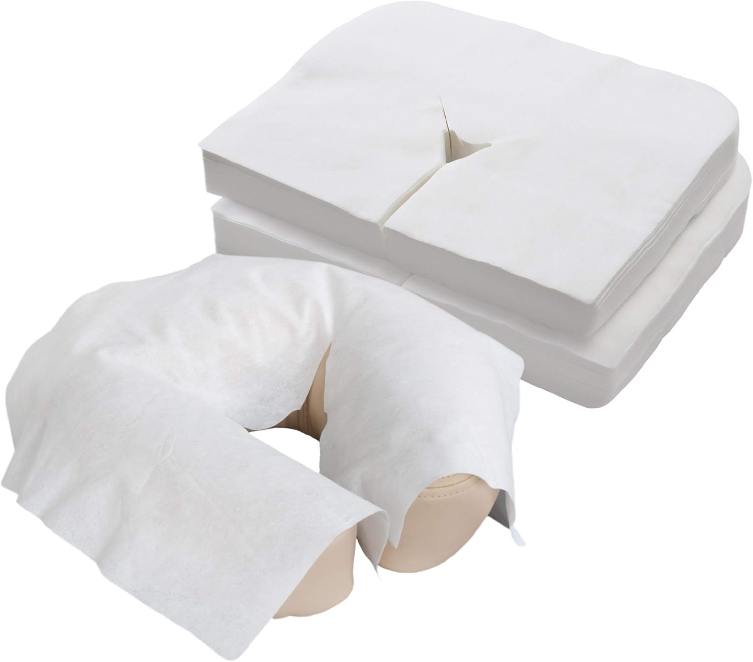 Disposable pillowcase - U-shaped pillow - 35*42cm - White - 100 pillowcases - Ultra soft - Anti-slip layer - Massage head support cover - Suitable for massage beds and chairs Disposable pillowcase - U-shaped pillow - 35*42cm - White - 100 pillowcases - Ultra soft - Anti-slip layer - Massage head support cover - Suitable for massage beds and chairs