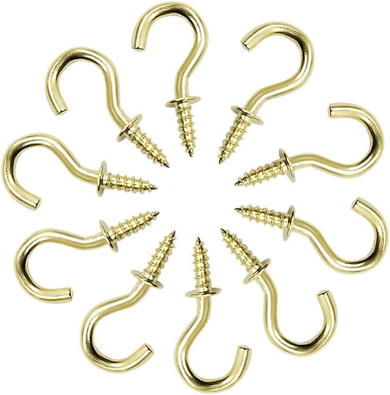 Biaungdo 200 Pcs 1/2" Gold Ceiling Hooks: Metal