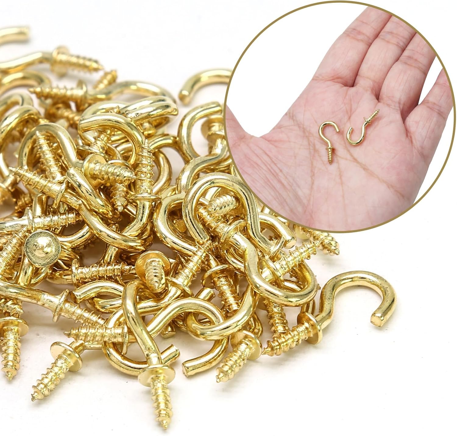 Biaungdo 200 Pcs 1/2" Gold Ceiling Hooks: Metal