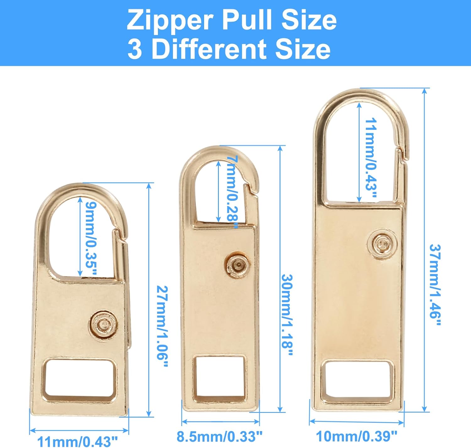 Biaungdo 6 Pcs Zipper Pull Replacement