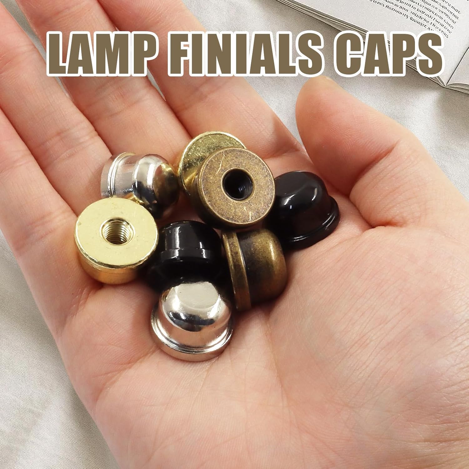 Biaungdo 8 Pack Metal Lamp Finial Cap Knob