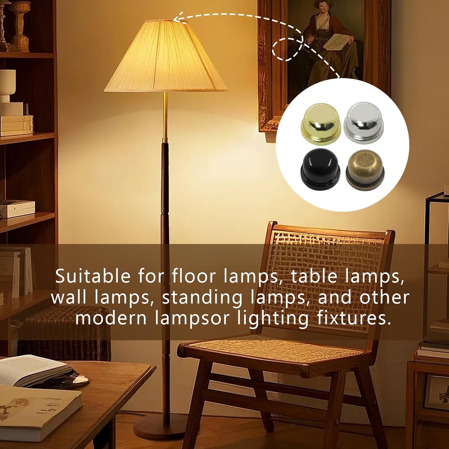 Biaungdo 8 Pack Metal Lamp Finial Cap Knob