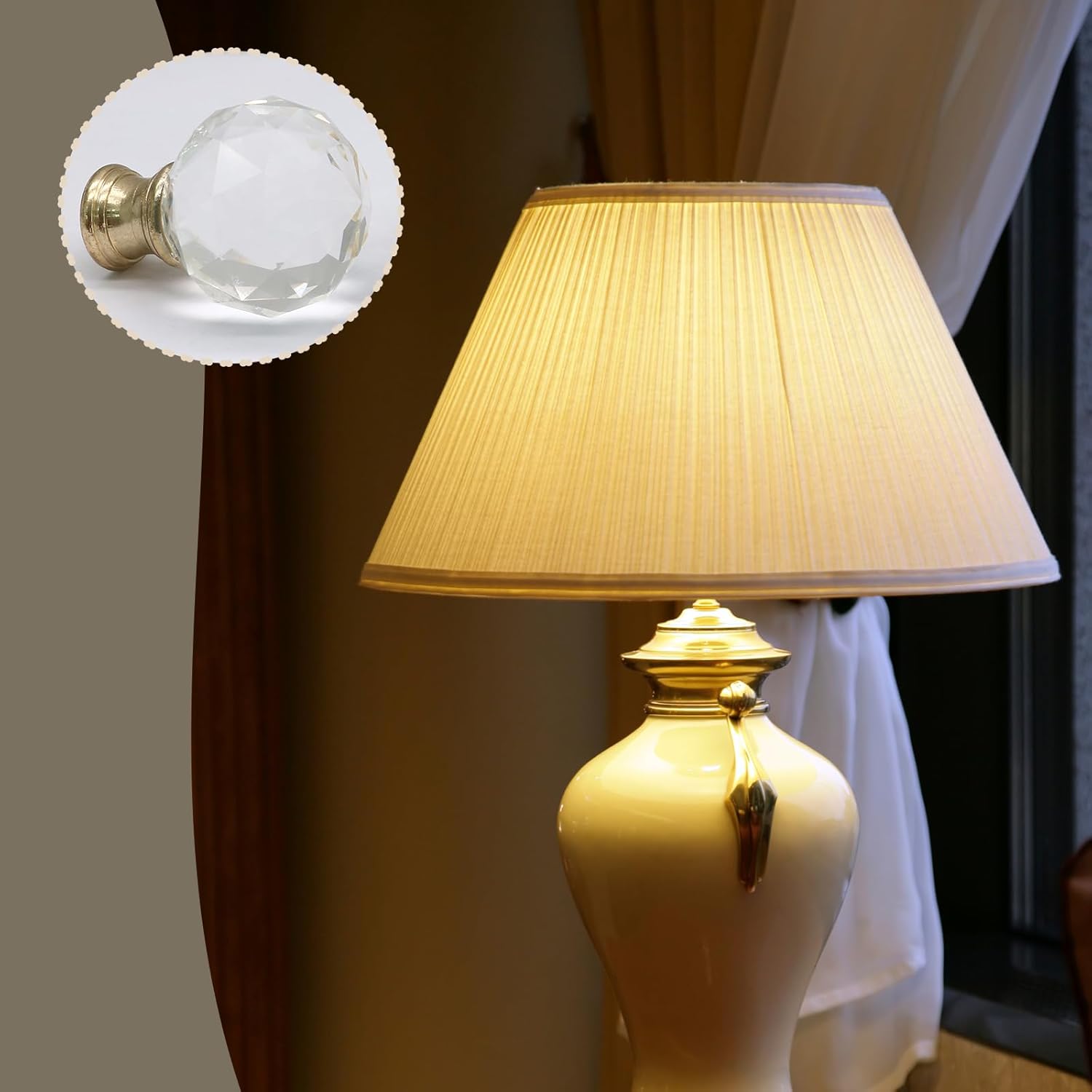 Biaungdo 2 Pack Crystal Lamp Finial
