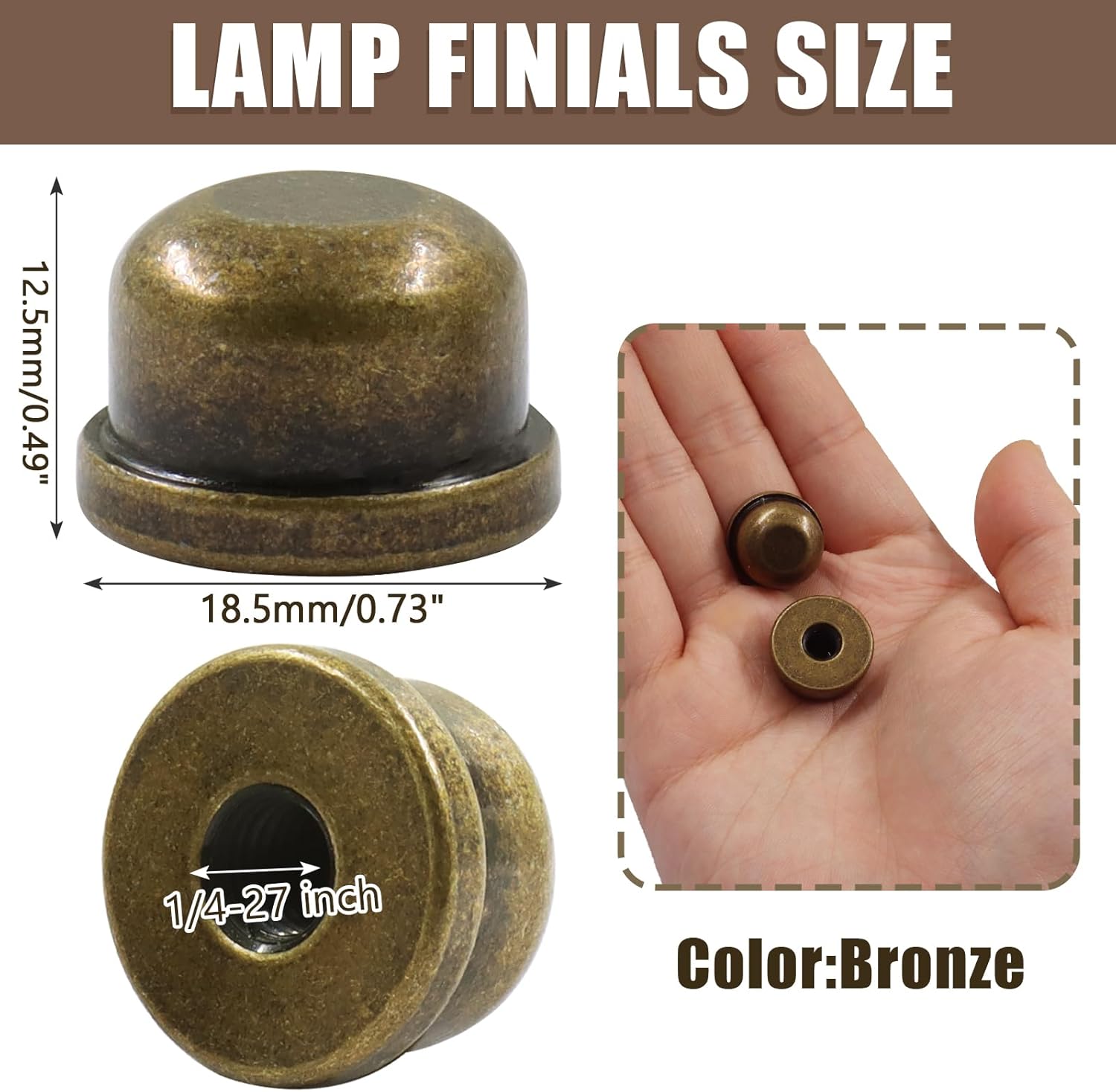 Biaungdo 2 Pack Metal Lamp Finial Cap Knob