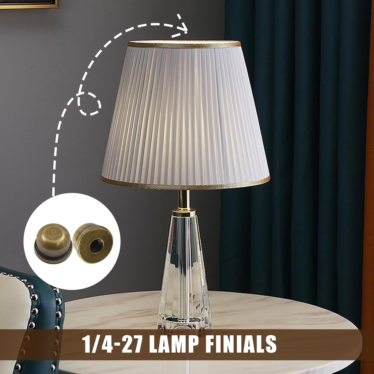 Biaungdo 2 Pack Metal Lamp Finial Cap Knob