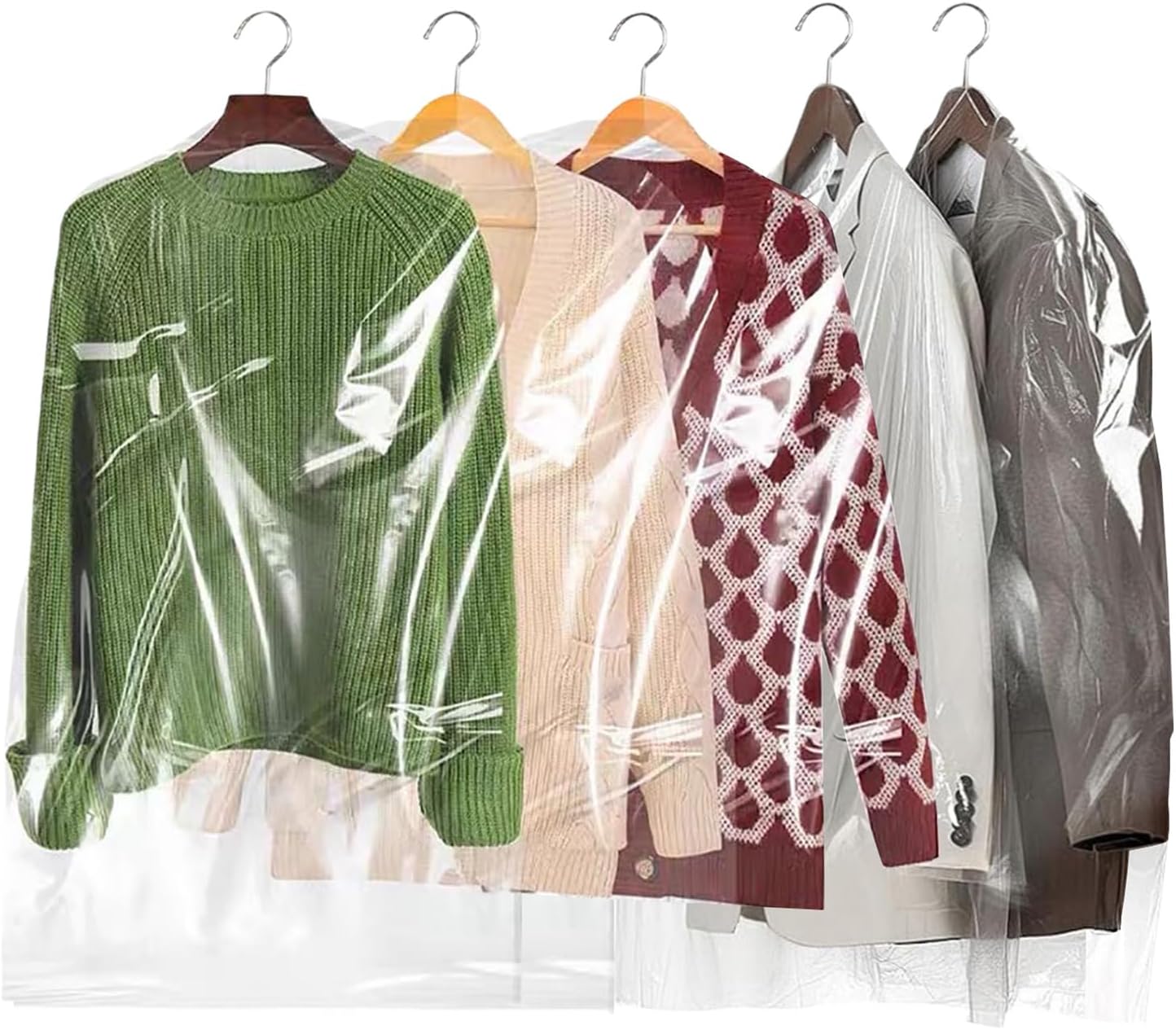 20Pcs Plastic Garment Bags for Hanging Clothes