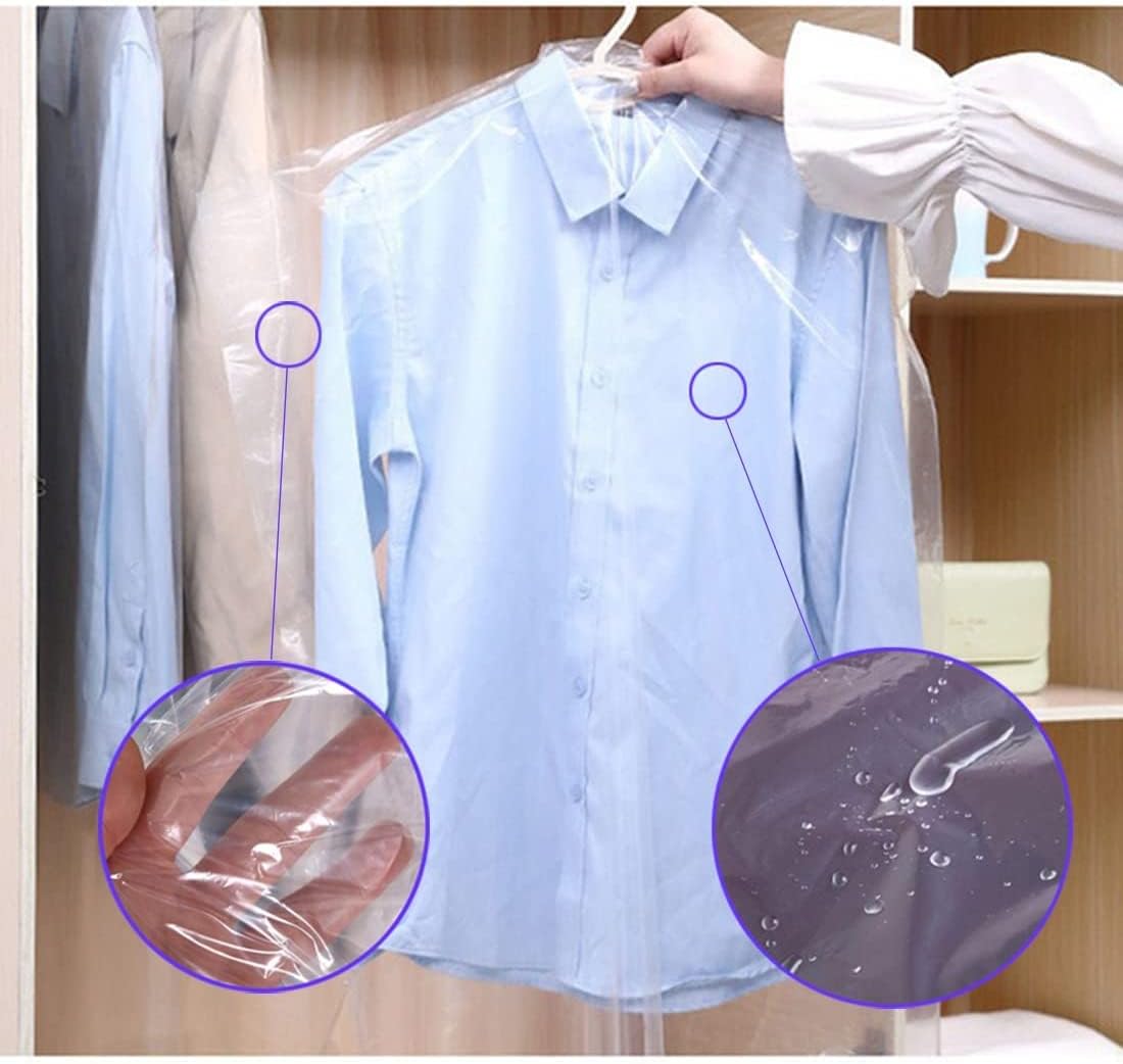 20Pcs Plastic Garment Bags for Hanging Clothes