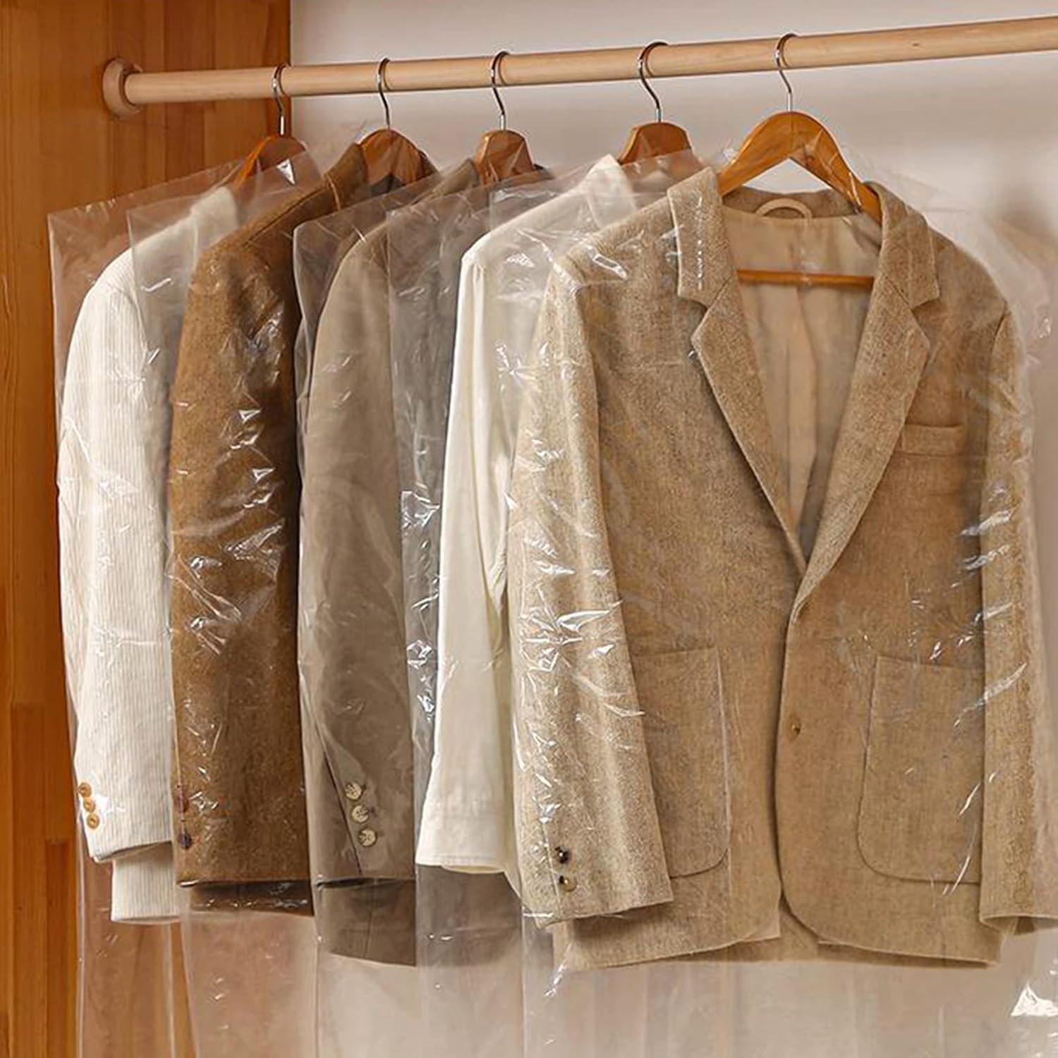 20Pcs Plastic Garment Bags for Hanging Clothes